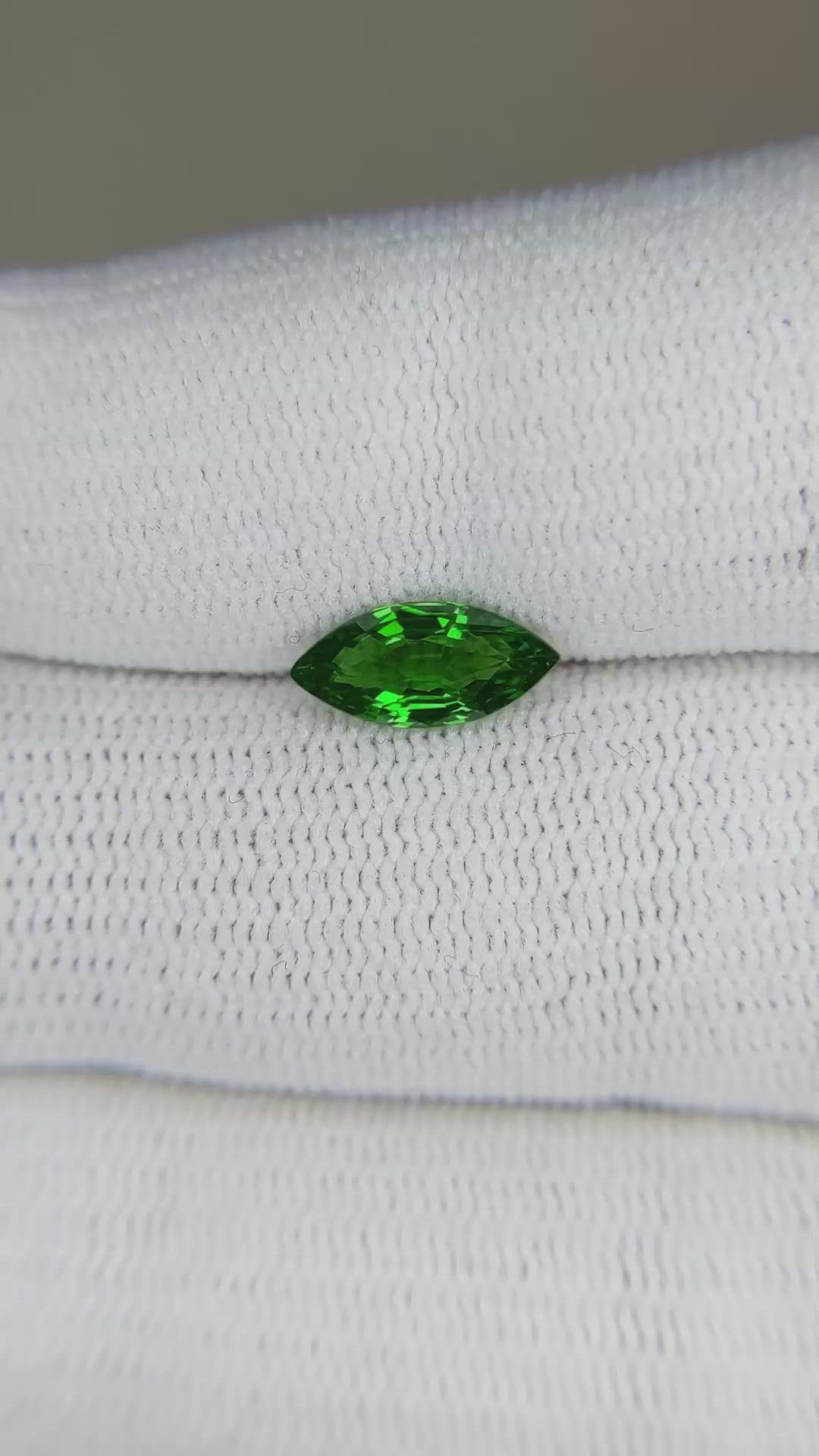 1.00 Ct. Tsavorite Garnet from East Africa Size Video