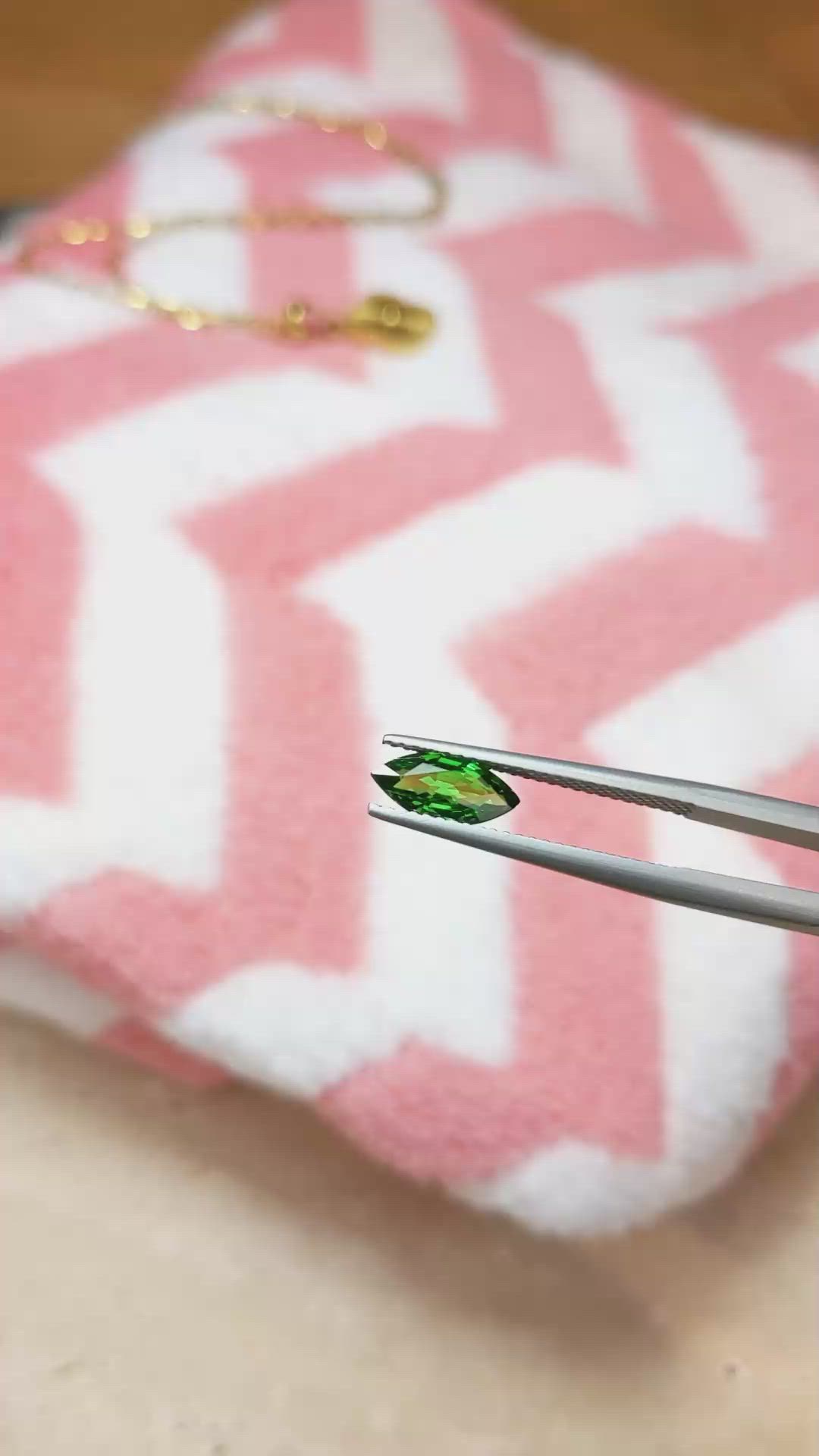 1.00 Ct. Tsavorite Garnet from East Africa Size Video