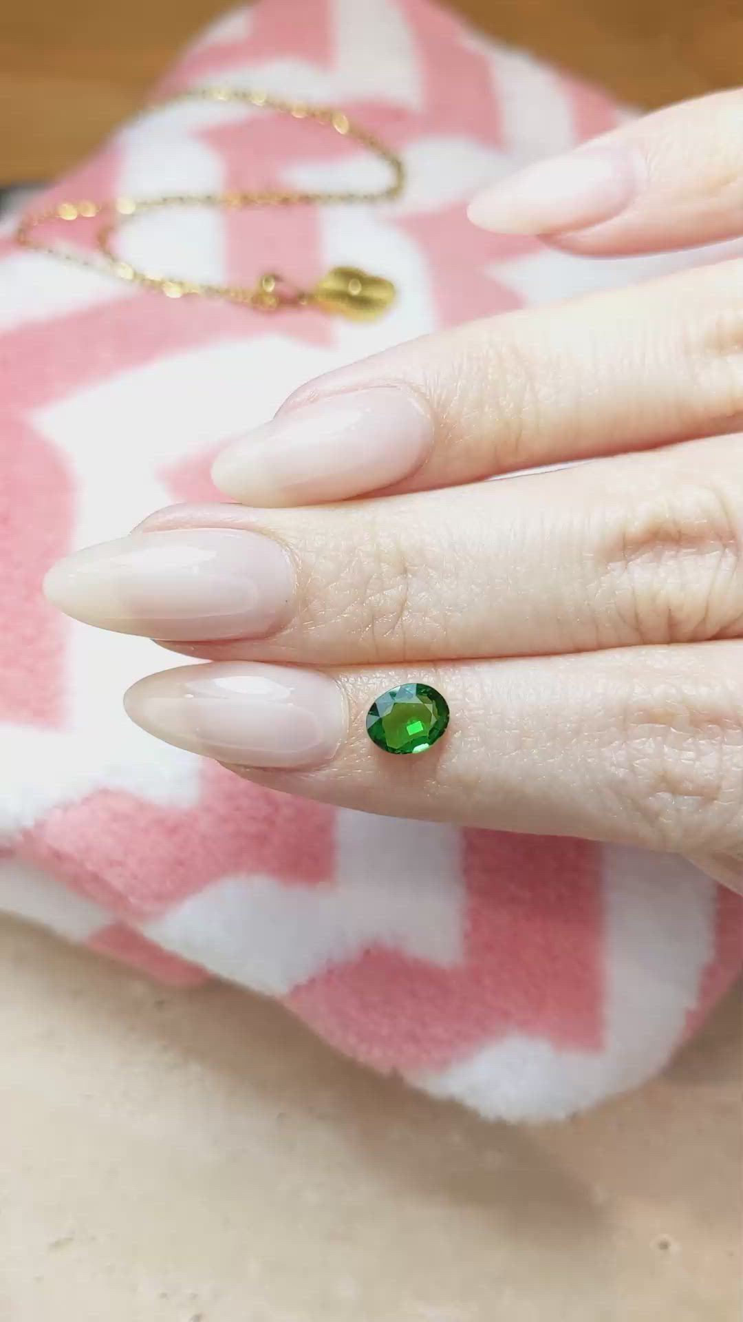 1.10 Ct. Tsavorite Garnet from East Africa Size Video
