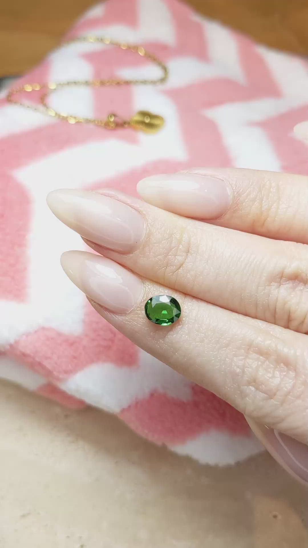 1.10 Ct. Tsavorite Garnet from East Africa Size Video