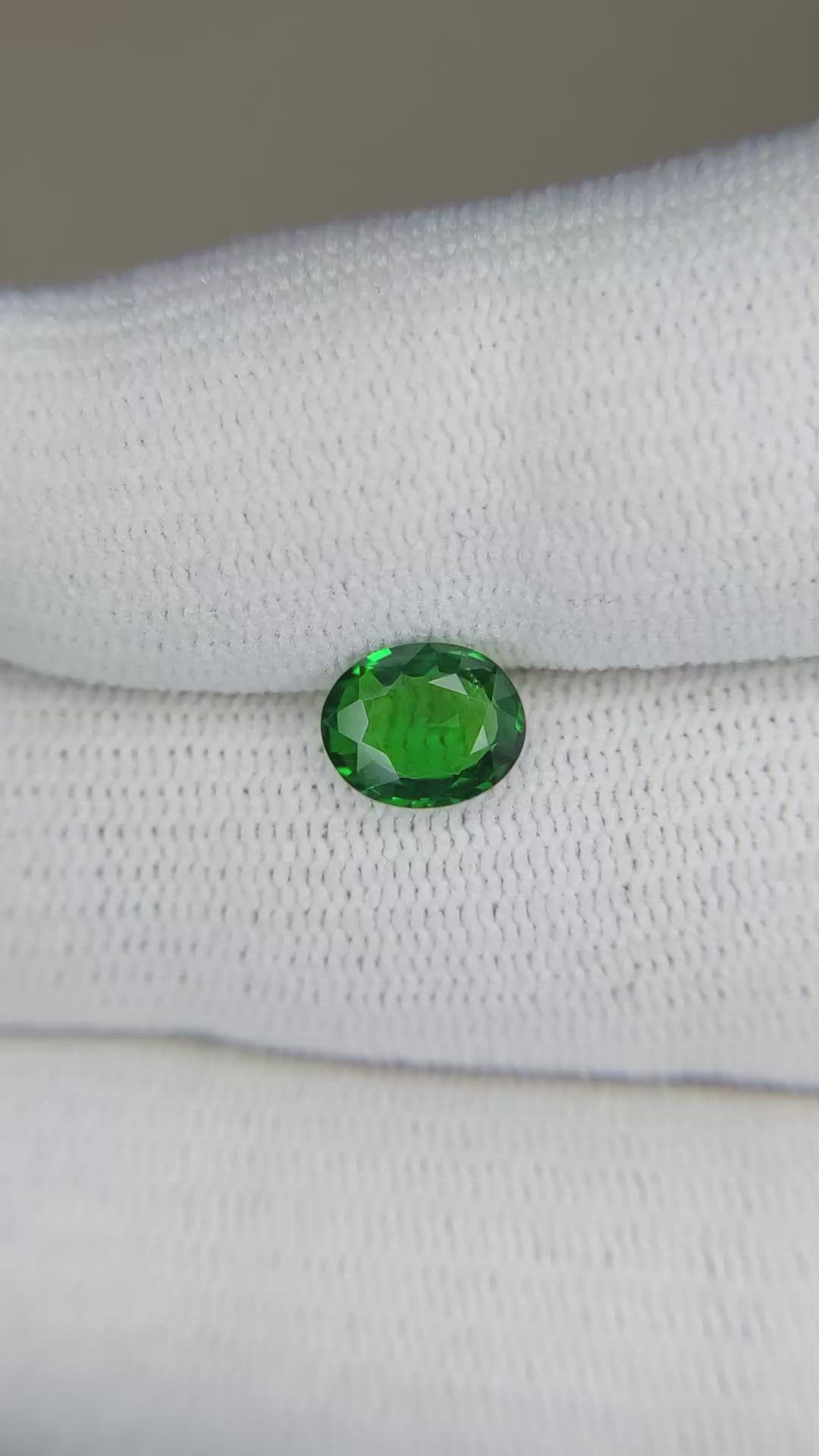 1.10 Ct. Tsavorite Garnet from East Africa Size Video
