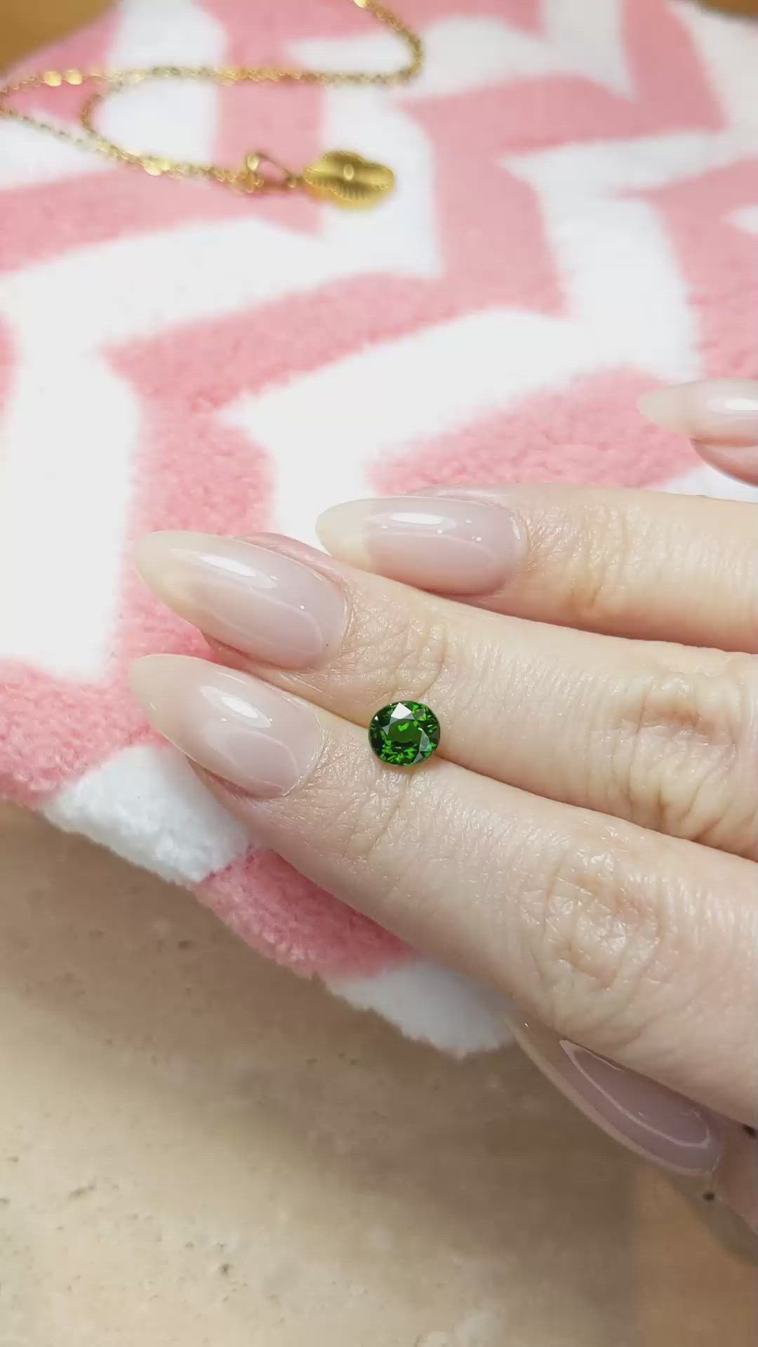 1.19 Ct. Tsavorite Garnet from East Africa Size Video