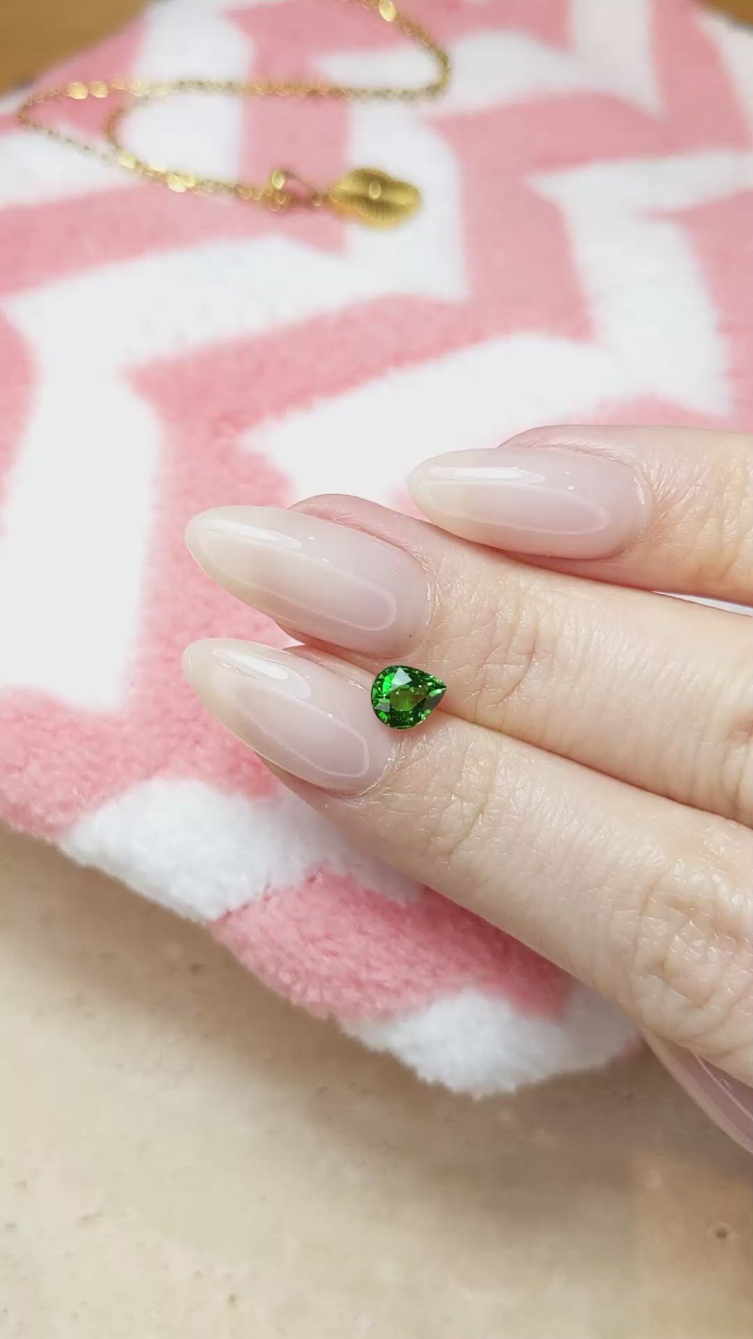0.93 Ct. Tsavorite Garnet from East Africa Size Video