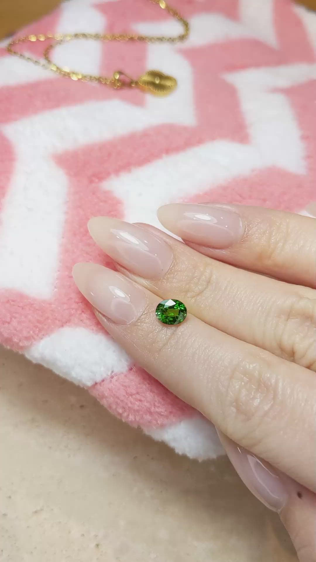 0.93 Ct. Tsavorite Garnet from East Africa Size Video