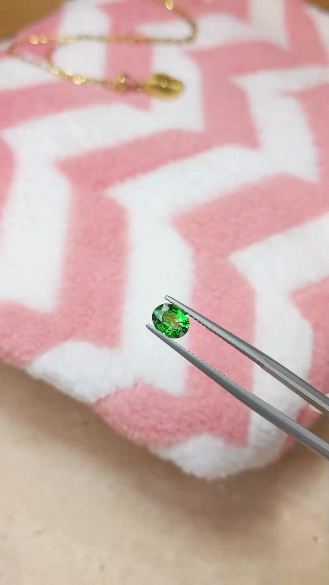0.93 Ct. Tsavorite Garnet from East Africa Size Video
