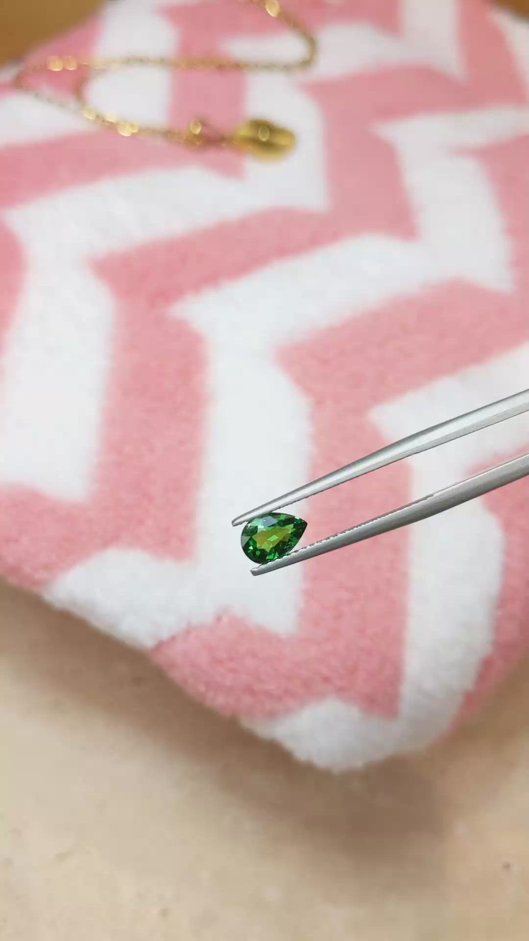 0.79 Ct. Tsavorite Garnet from East Africa Size Video