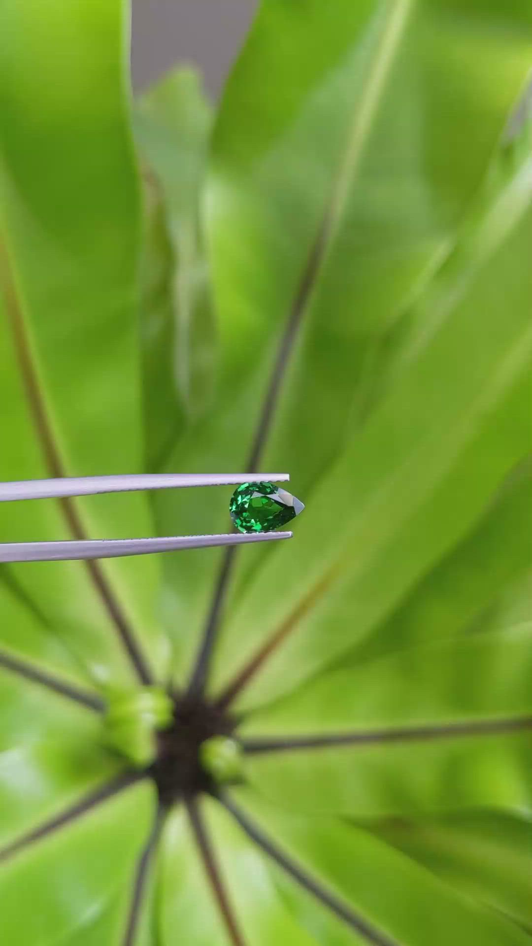 1.00 Ct. Tsavorite Garnet from East Africa Size Video