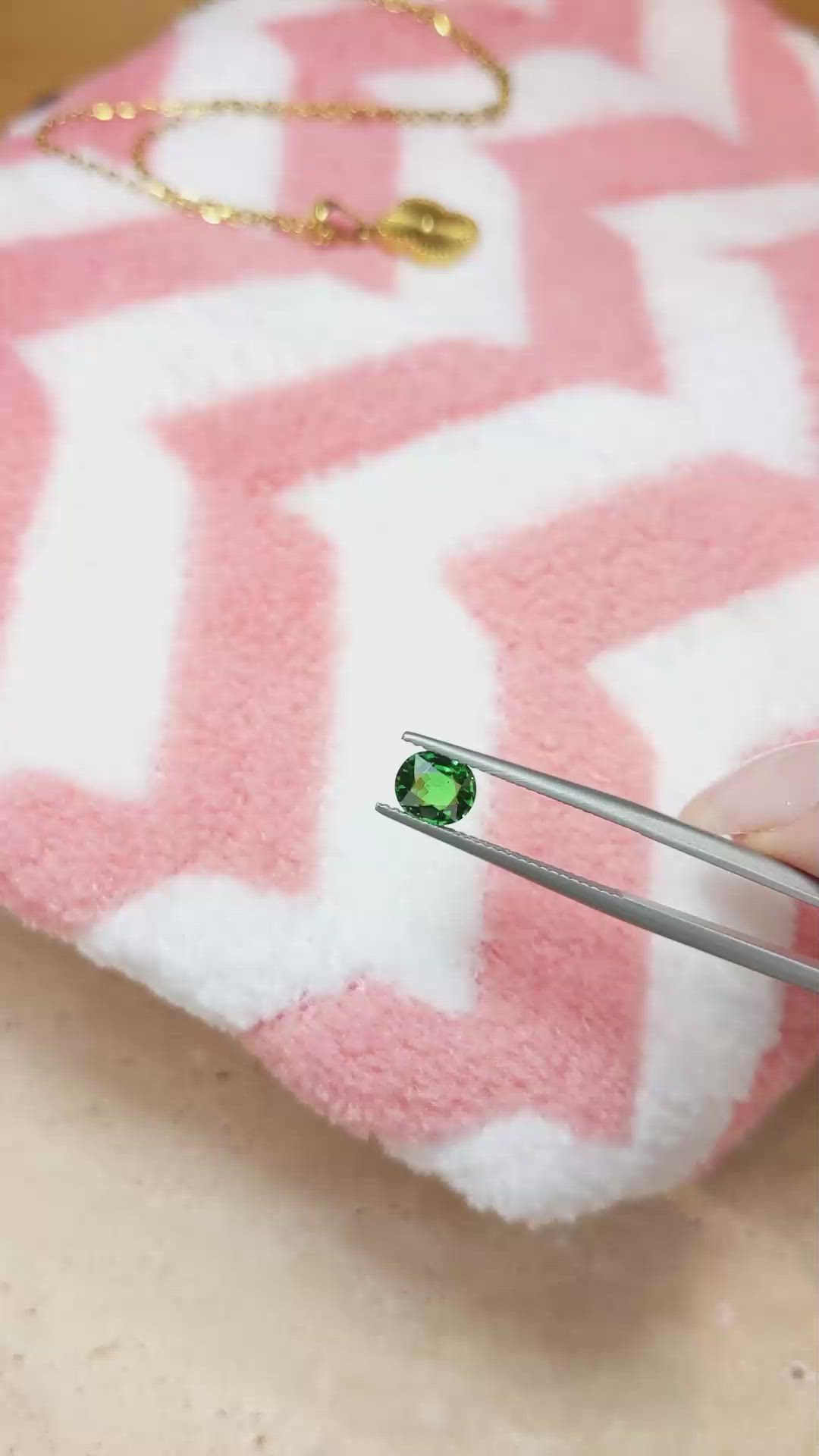 0.96 Ct. Tsavorite Garnet from East Africa Size Video
