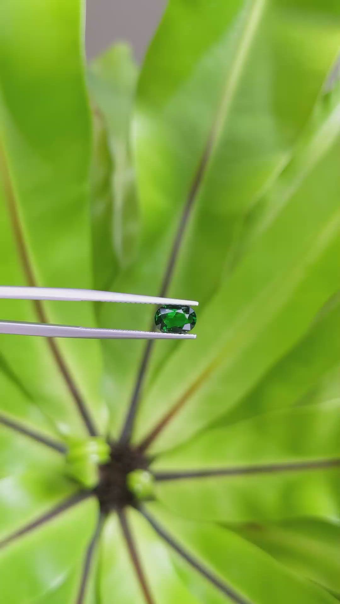 1.09 Ct. Tsavorite Garnet from East Africa Size Video
