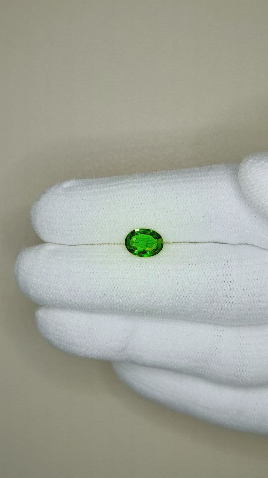 1.05 Ct. Tsavorite Garnet from East Africa Size Video