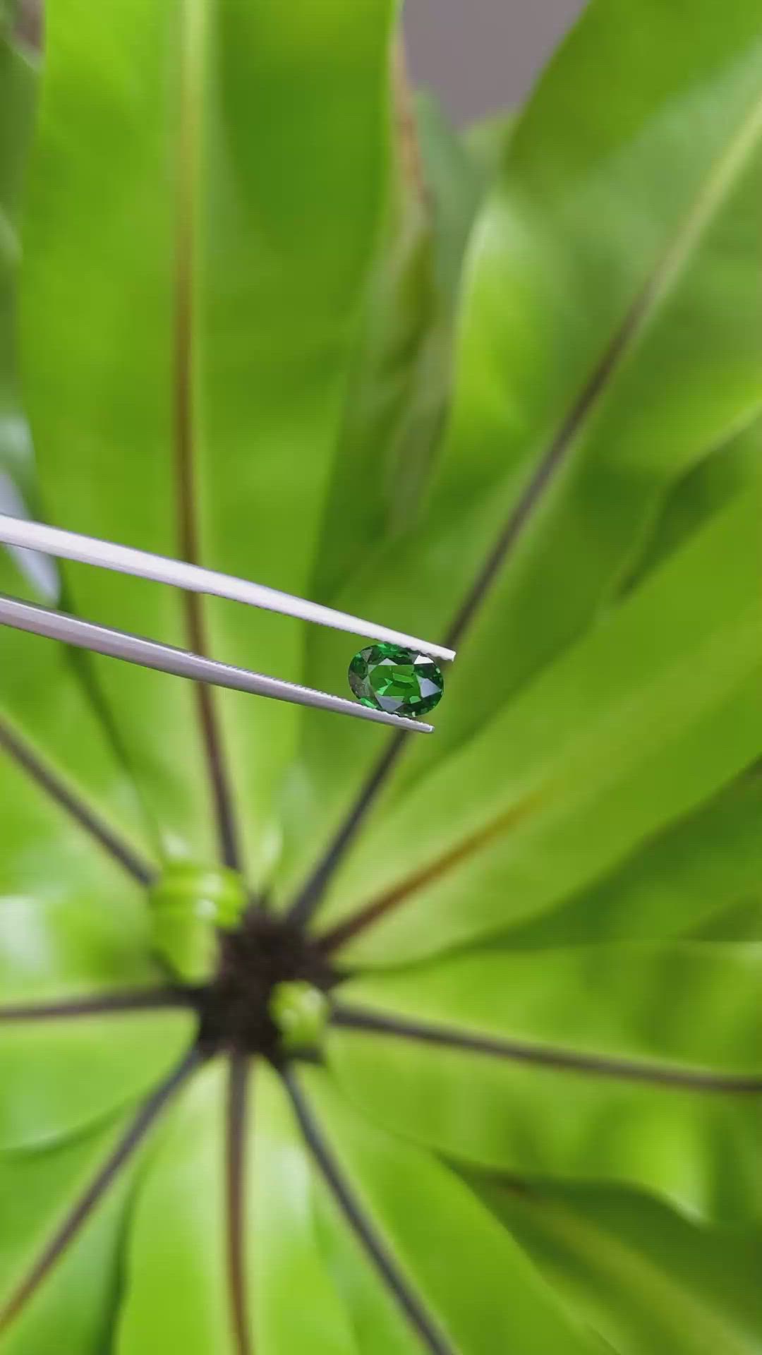 1.05 Ct. Tsavorite Garnet from East Africa Size Video