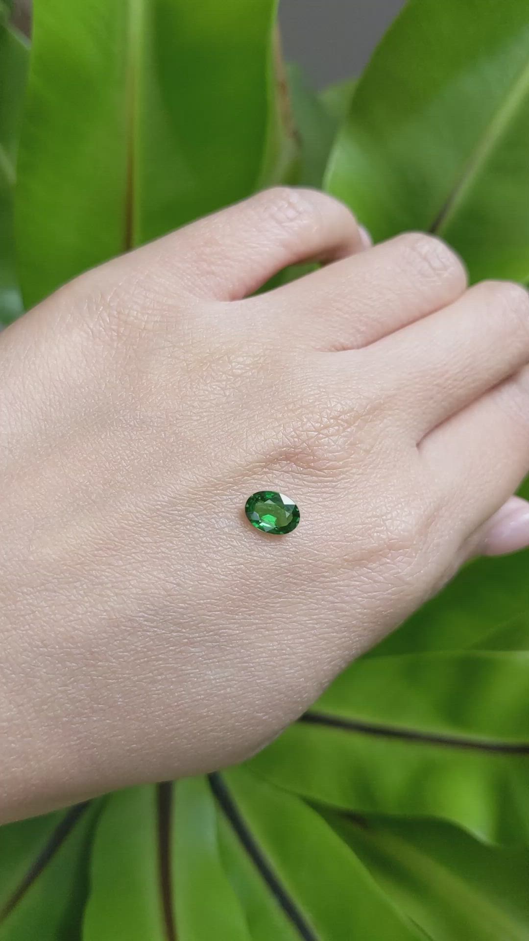 1.05 Ct. Tsavorite Garnet from East Africa Size Video