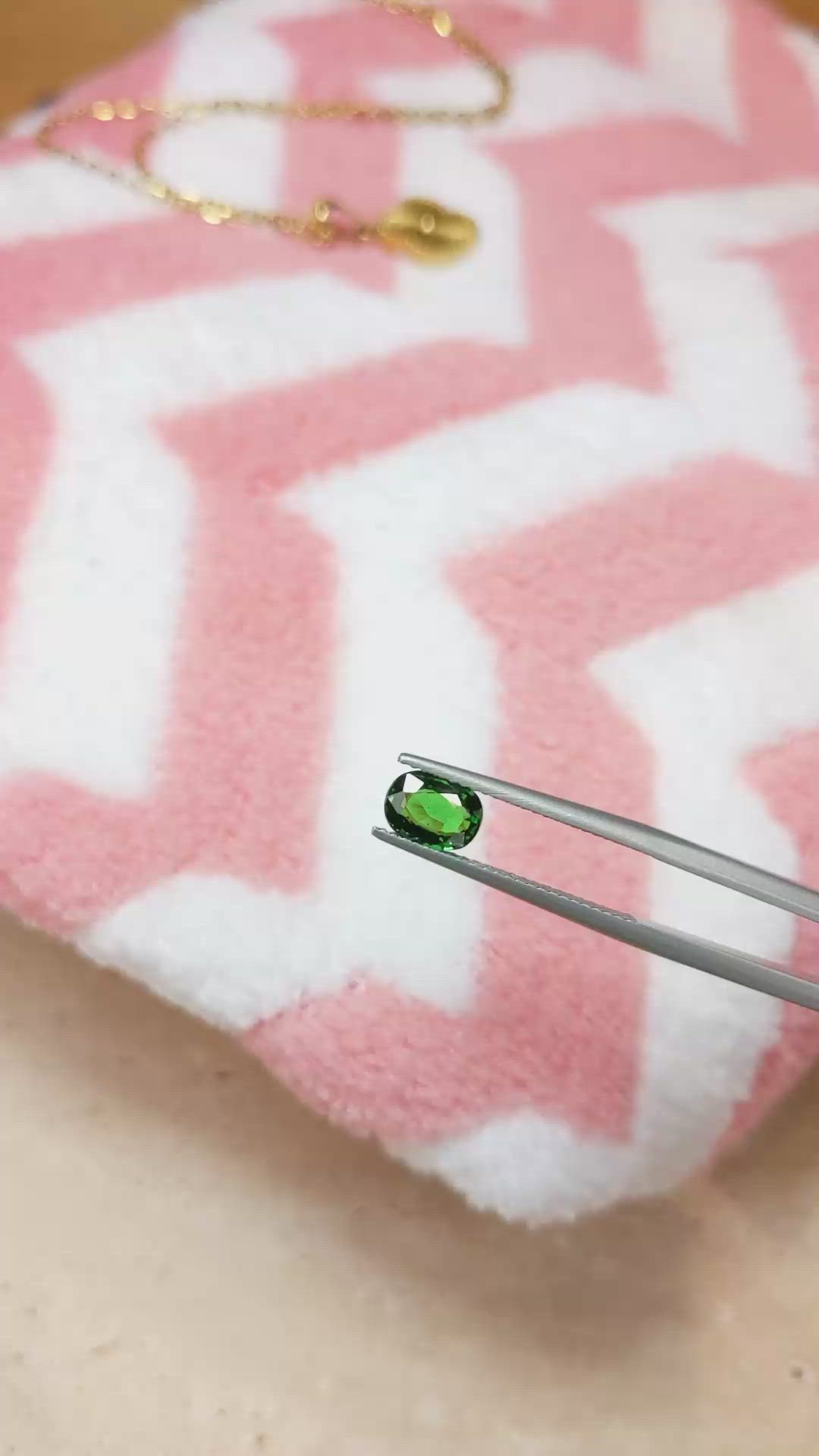 1.04 Ct. Tsavorite Garnet from East Africa Size Video