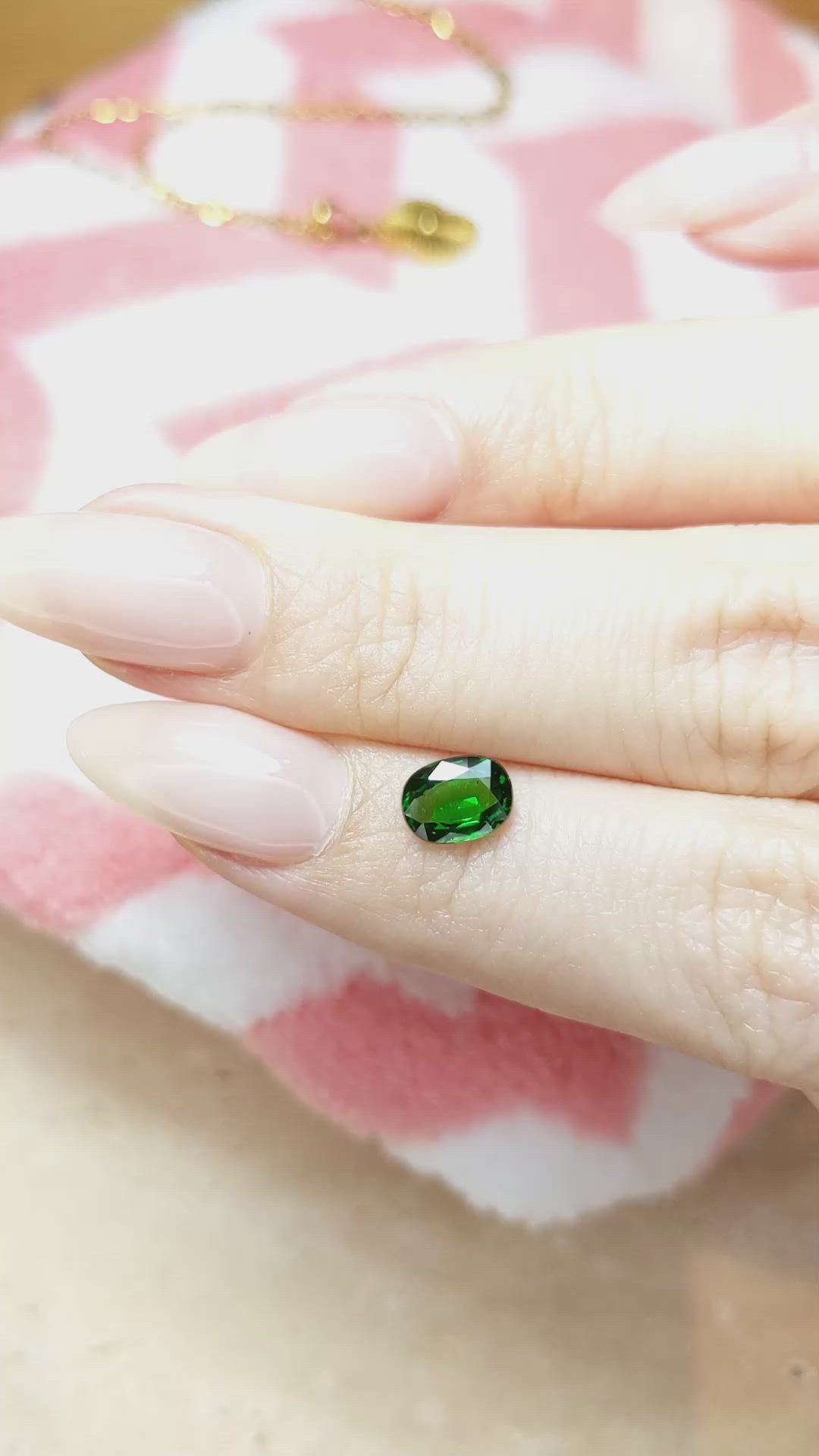 1.04 Ct. Tsavorite Garnet from East Africa Size Video