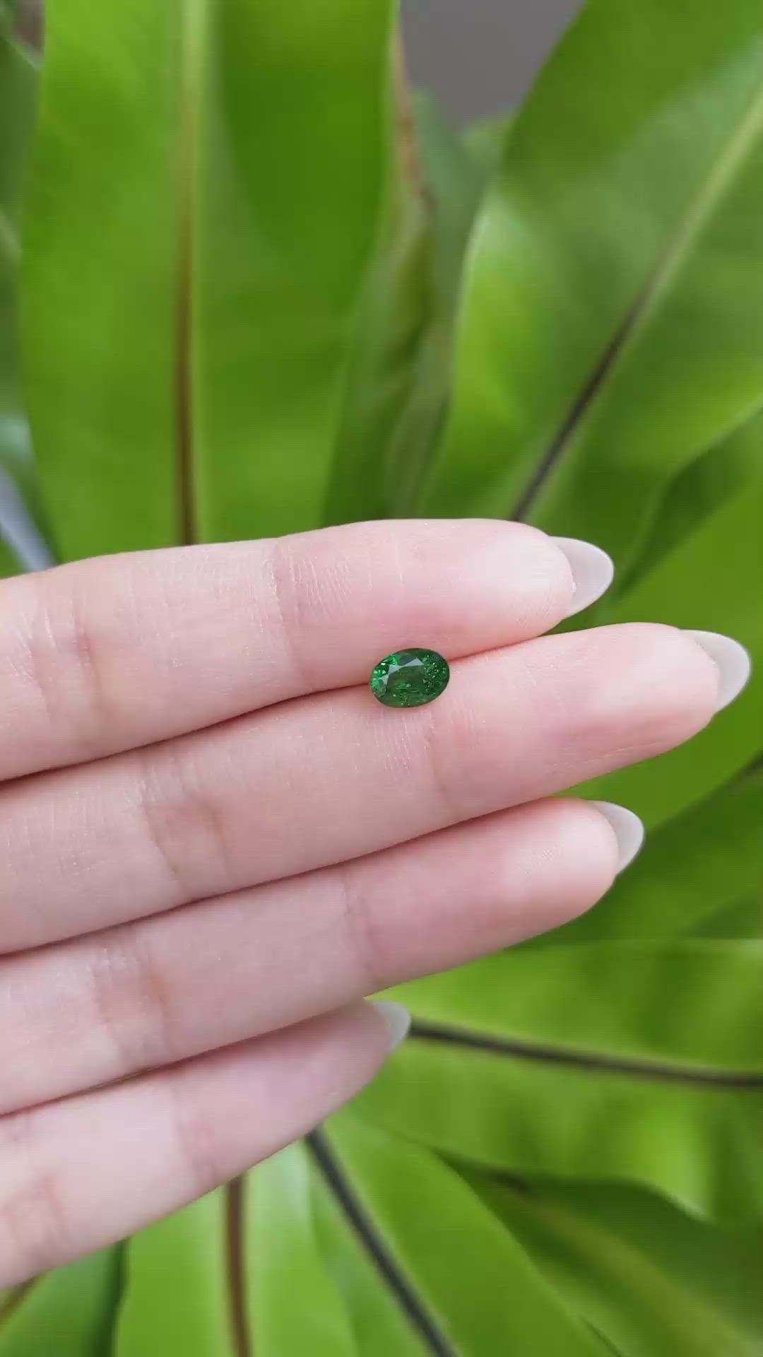 1.01 Ct. Tsavorite Garnet from East Africa Size Video