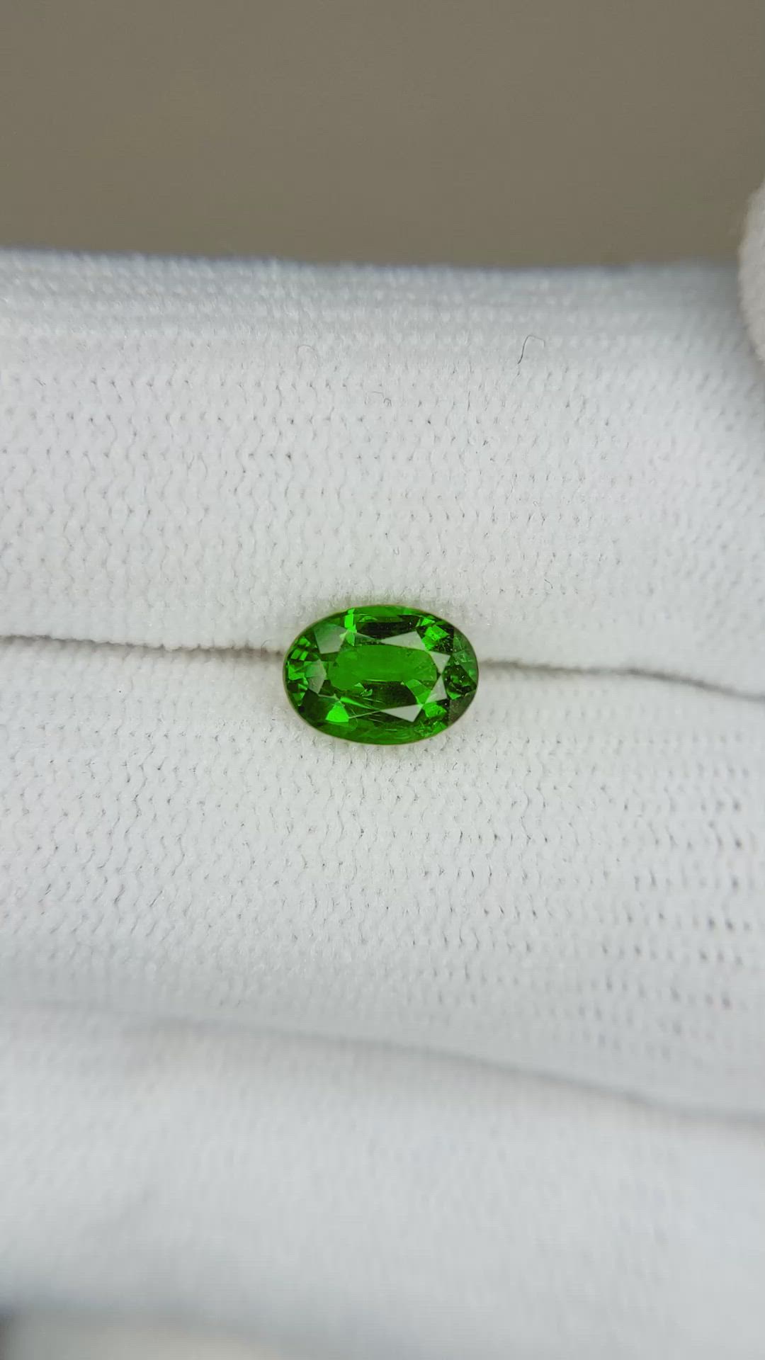 1.01 Ct. Tsavorite Garnet from East Africa Size Video