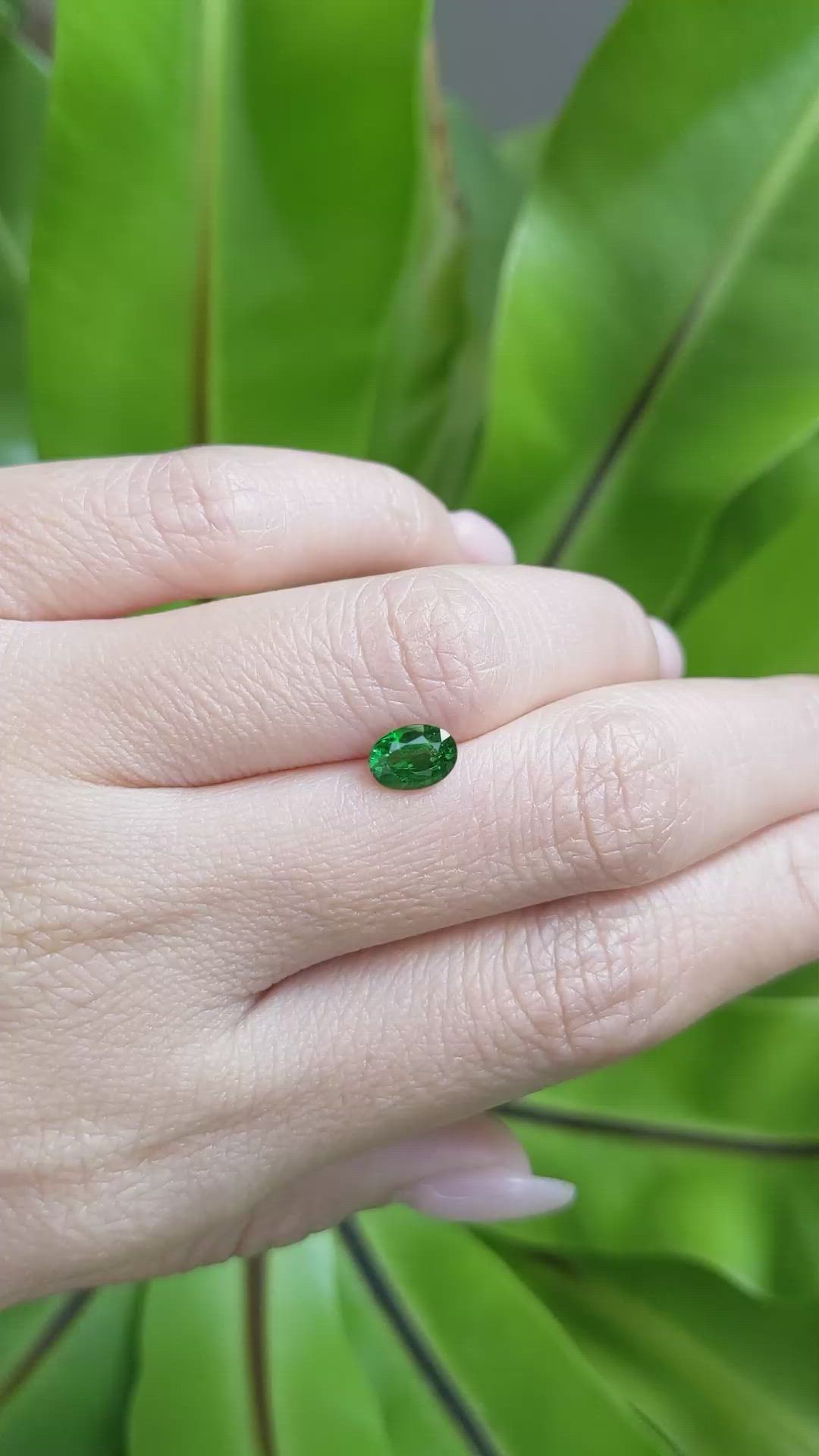 1.01 Ct. Tsavorite Garnet from East Africa Size Video