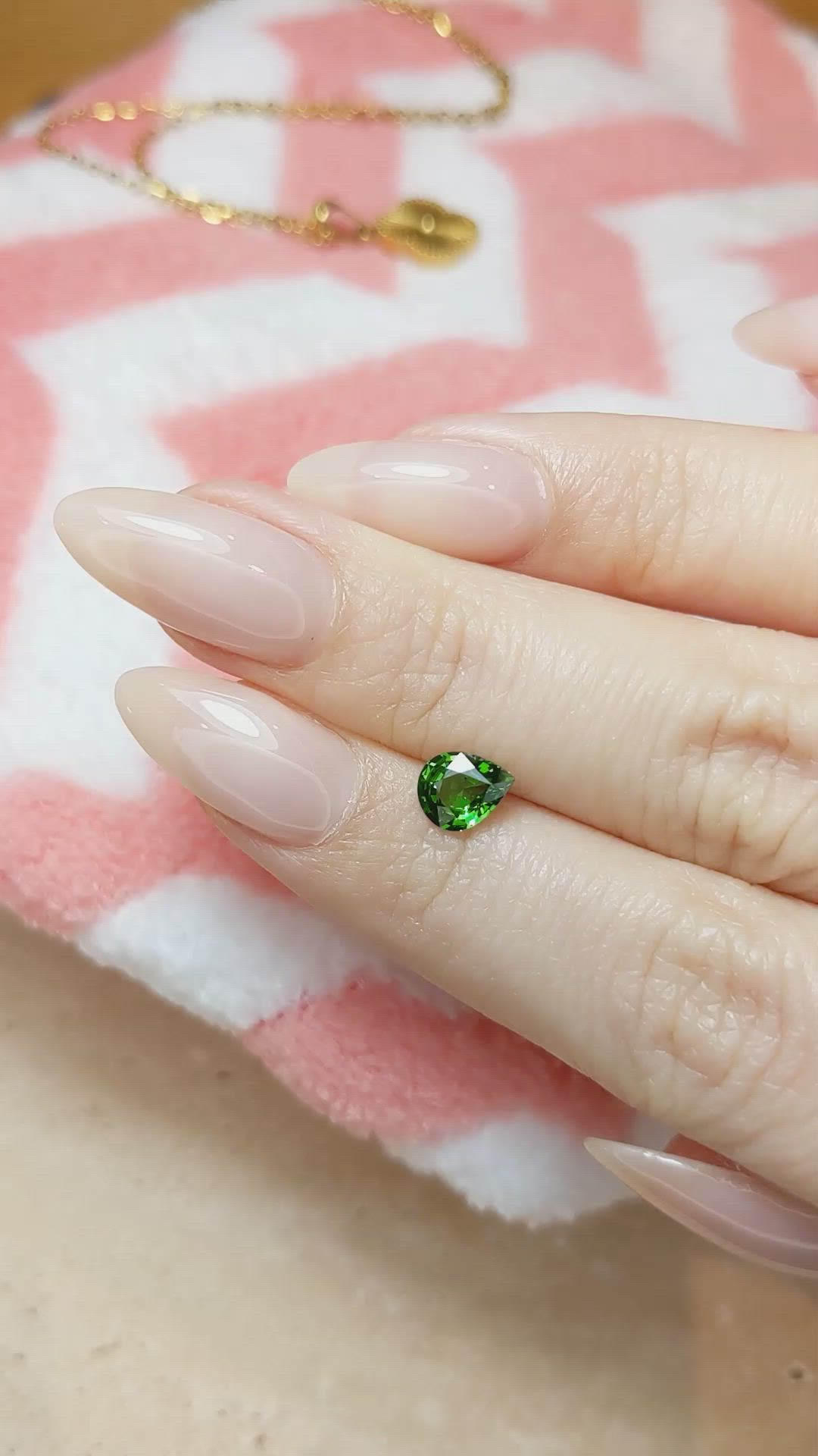 0.86 Ct. Tsavorite Garnet from East Africa Size Video
