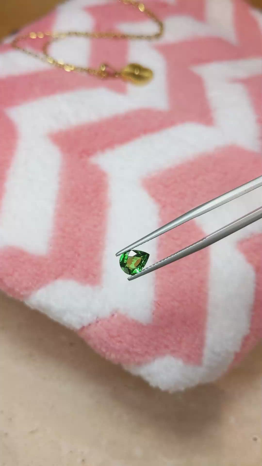 0.86 Ct. Tsavorite Garnet from East Africa Size Video