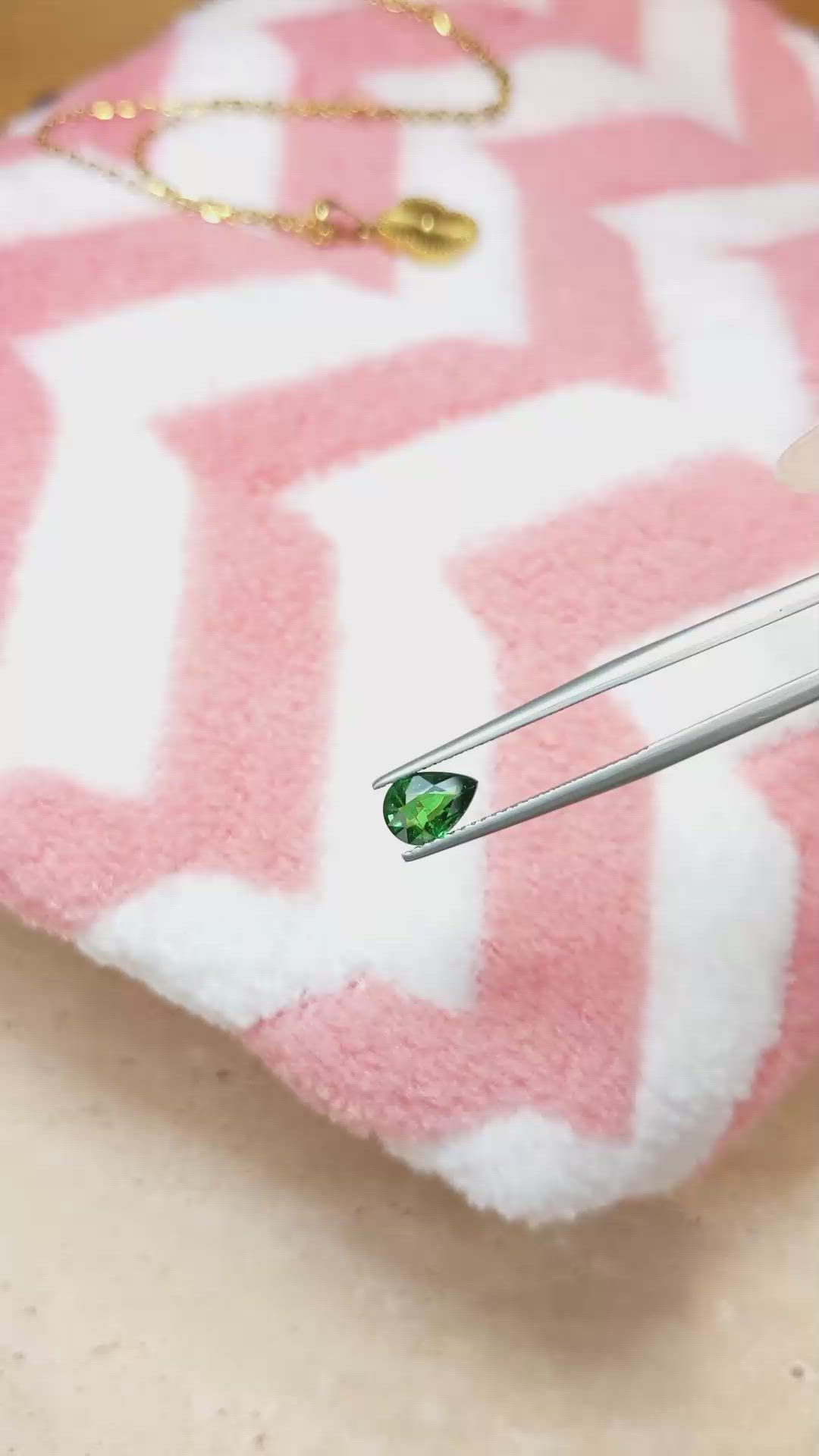 1.02 Ct. Tsavorite Garnet from East Africa Size Video