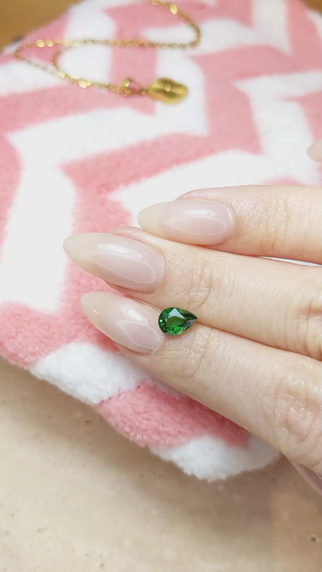 1.02 Ct. Tsavorite Garnet from East Africa Size Video
