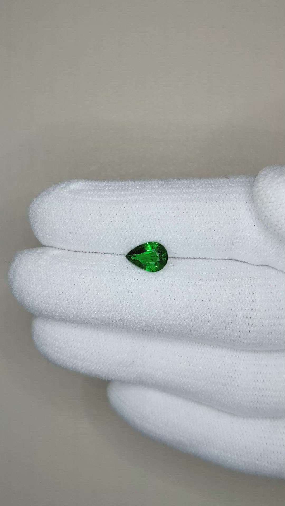 1.02 Ct. Tsavorite Garnet from East Africa Size Video