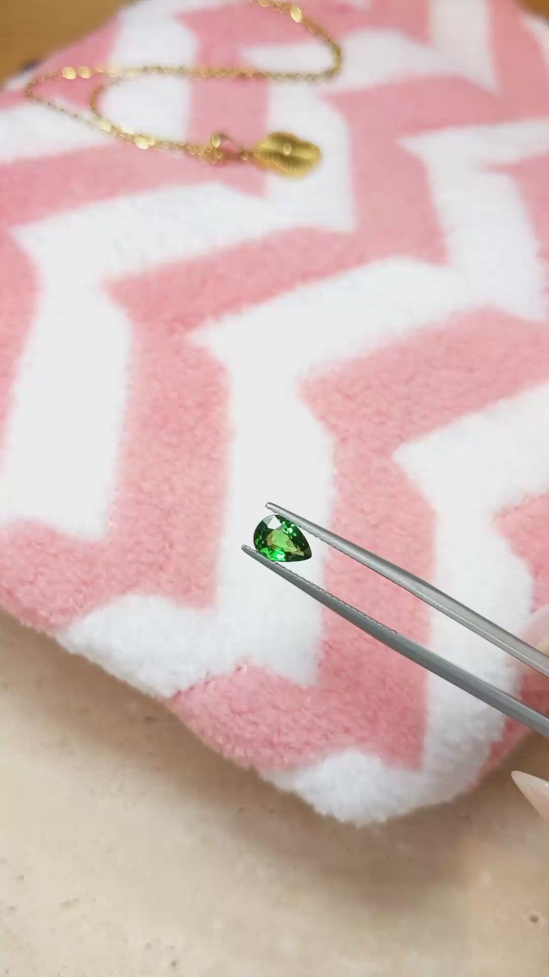0.91 Ct. Tsavorite Garnet from East Africa Size Video