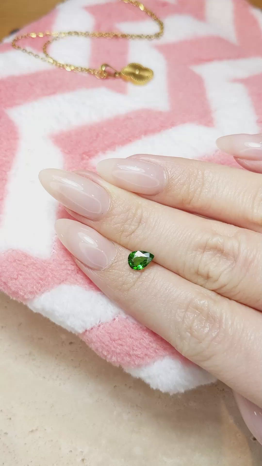 0.91 Ct. Tsavorite Garnet from East Africa Size Video