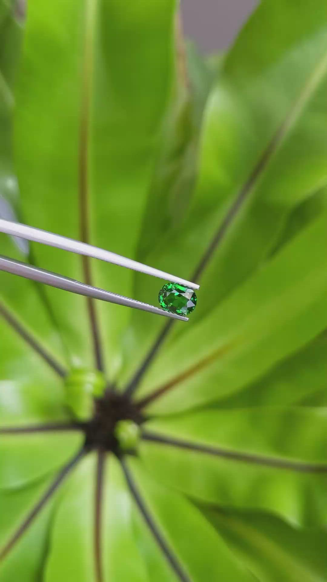 0.95 Ct. Tsavorite Garnet from East Africa Size Video