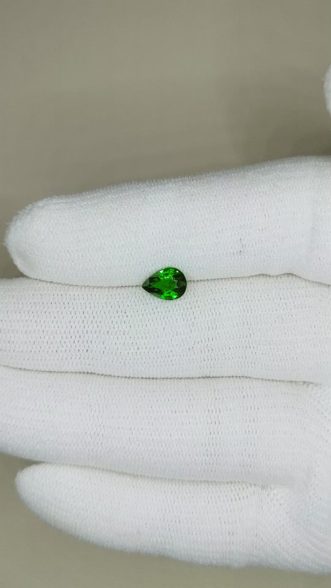 0.82 Ct. Tsavorite Garnet from East Africa Size Video