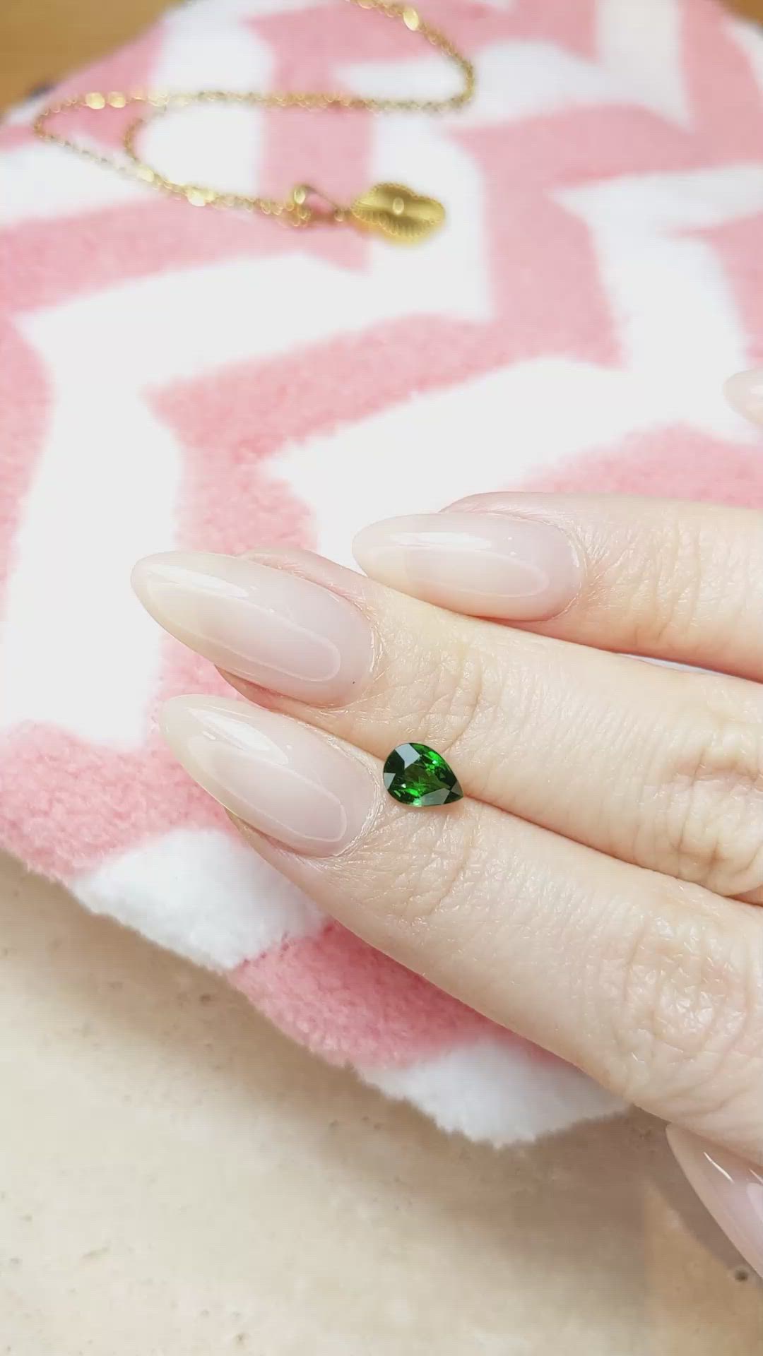 0.82 Ct. Tsavorite Garnet from East Africa Size Video