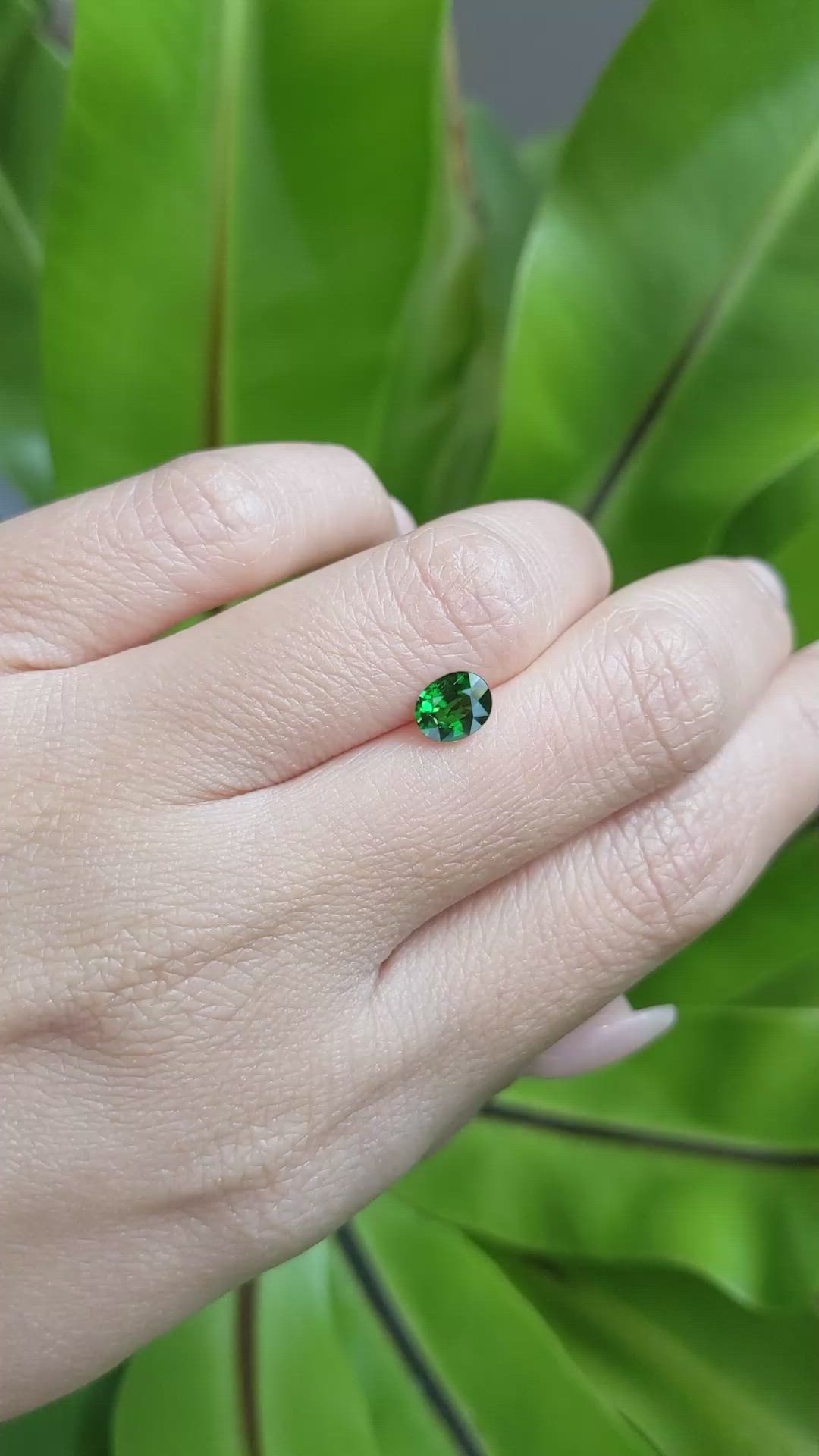0.87 Ct. Tsavorite Garnet from East Africa Size Video