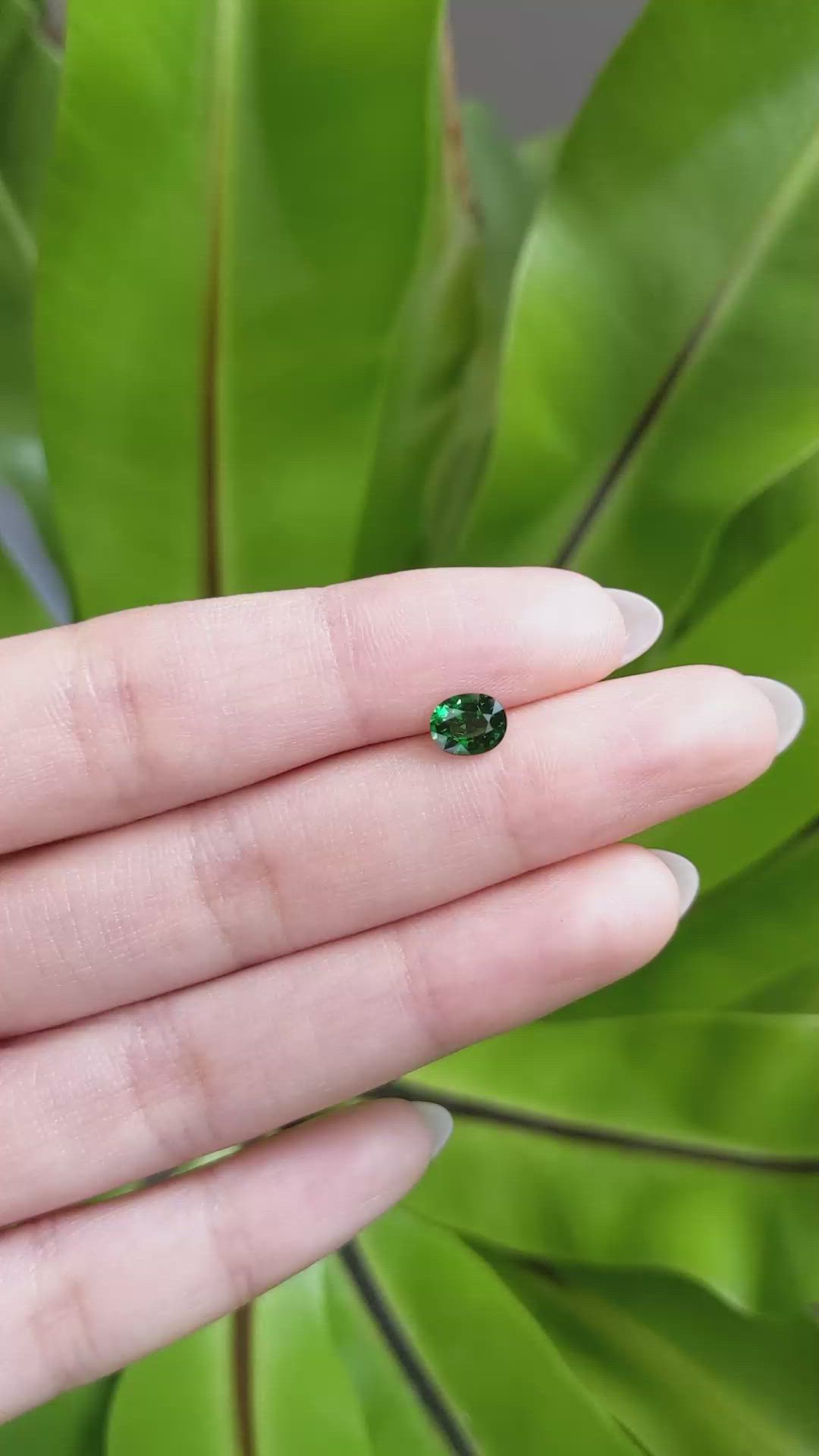 0.87 Ct. Tsavorite Garnet from East Africa Size Video