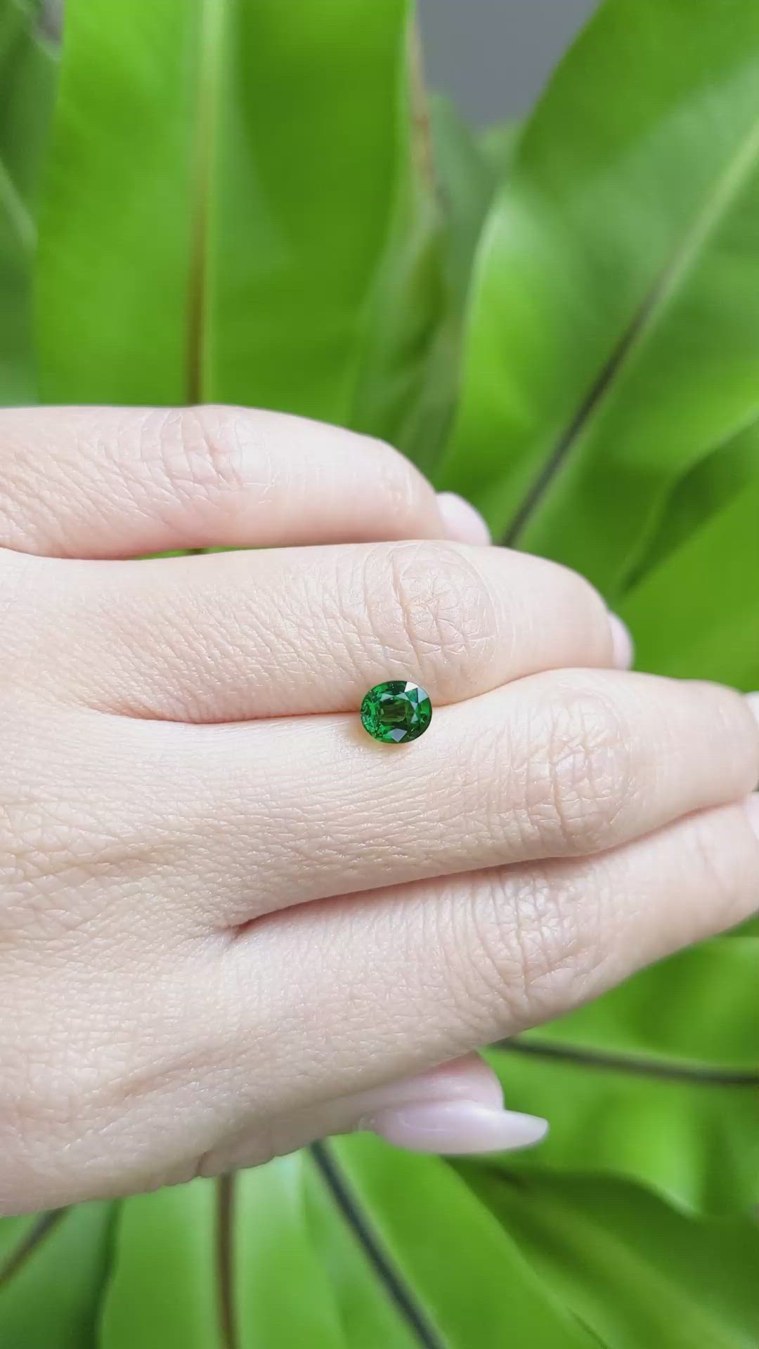 1.12 Ct. Tsavorite Garnet from East Africa Size Video