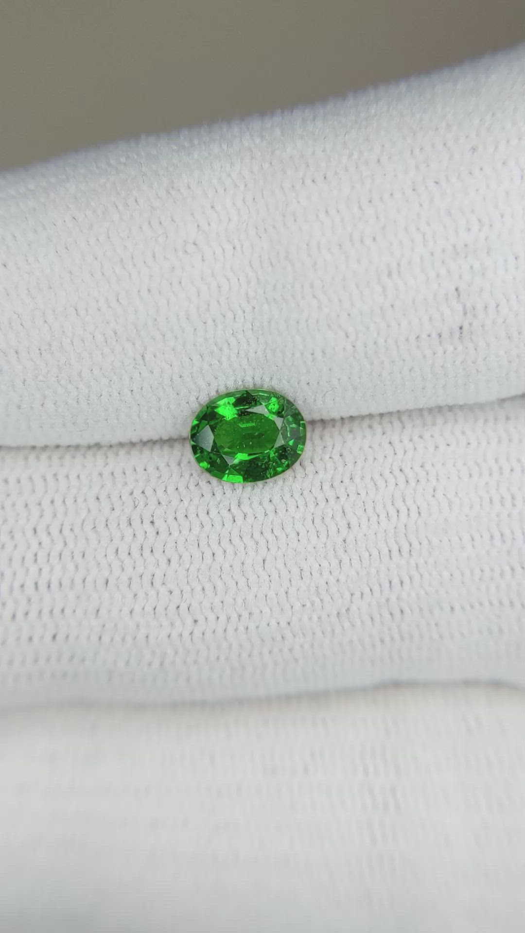 0.85 Ct. Tsavorite Garnet from East Africa Size Video