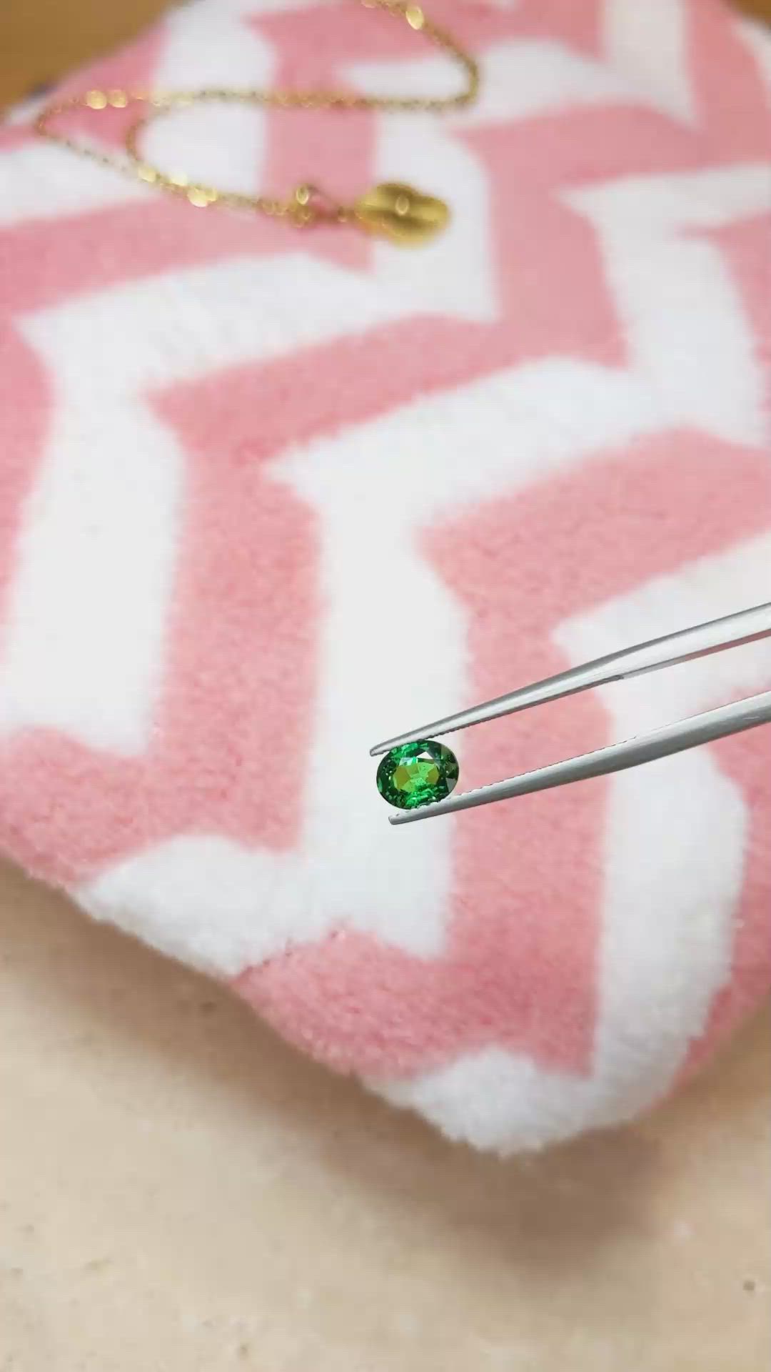 0.85 Ct. Tsavorite Garnet from East Africa Size Video