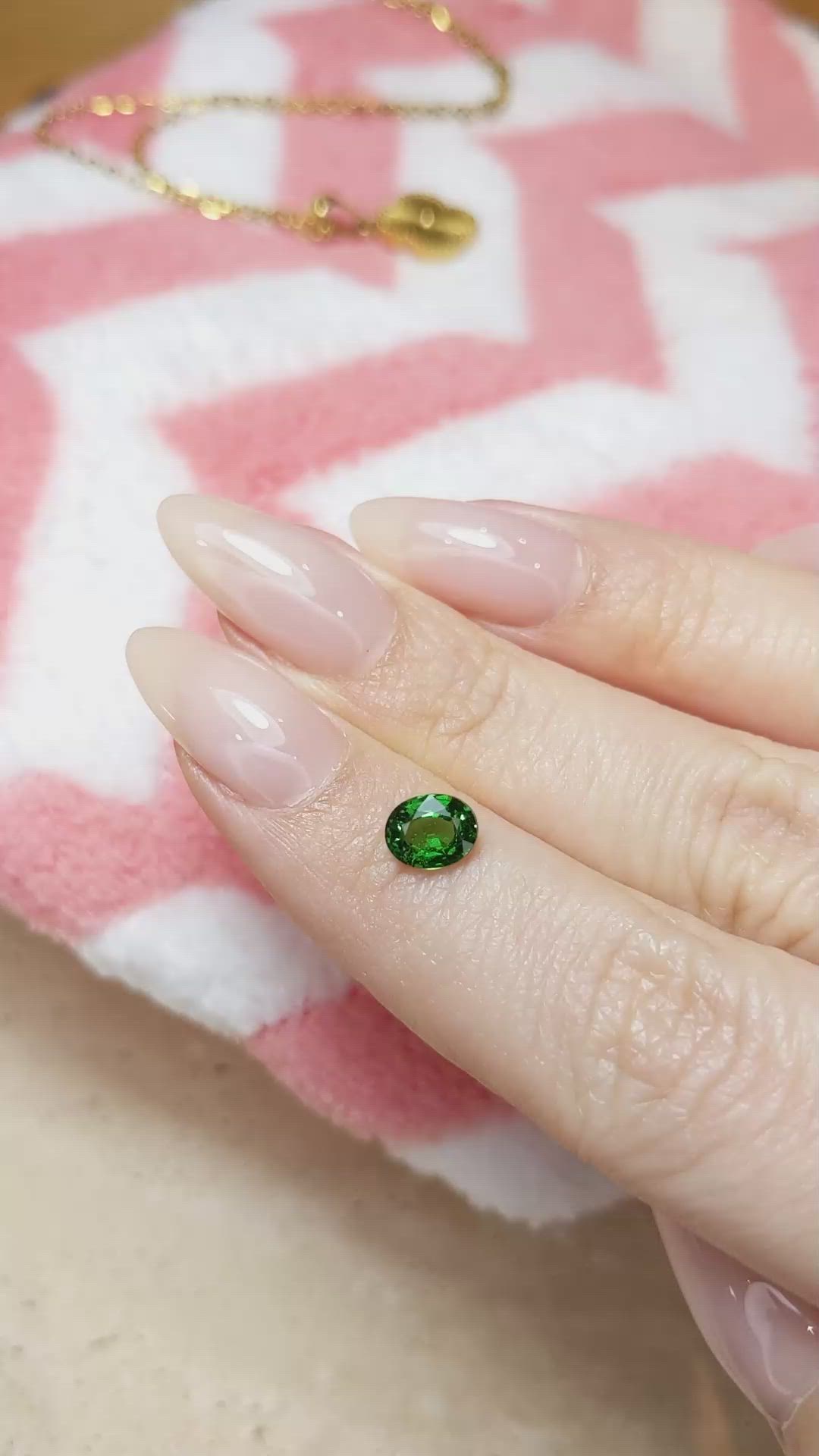 0.85 Ct. Tsavorite Garnet from East Africa Size Video
