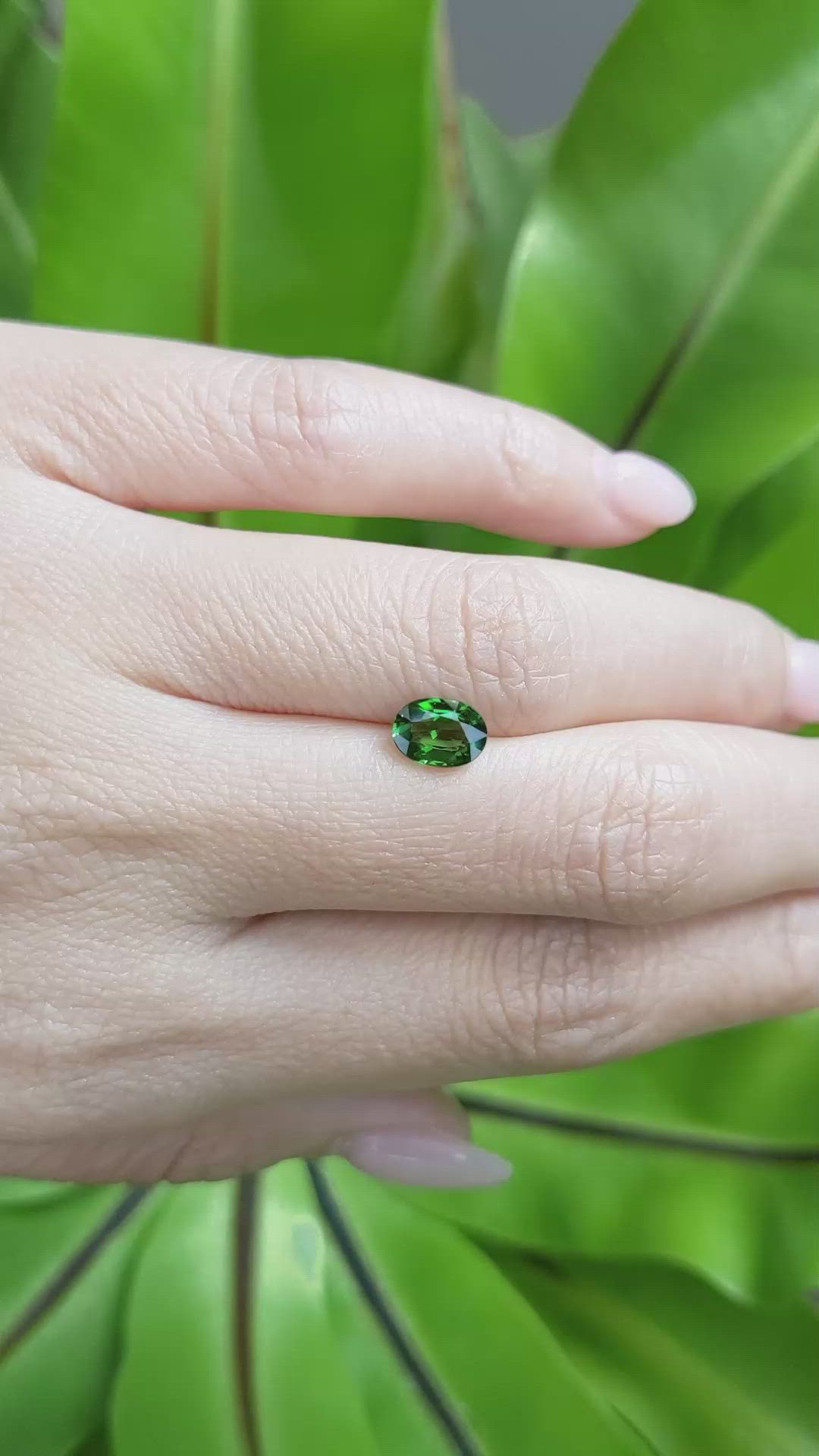 1.06 Ct. Tsavorite Garnet from East Africa Size Video
