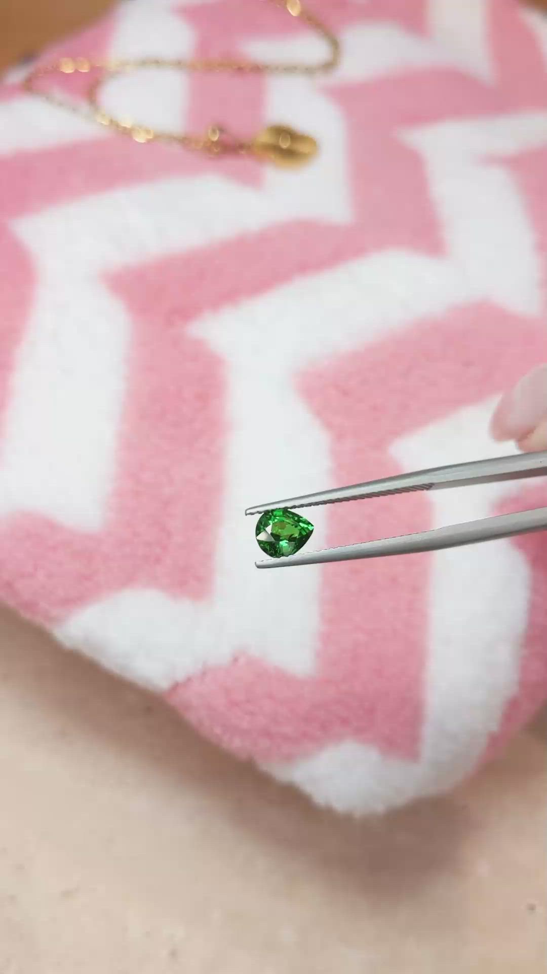 0.86 Ct. Tsavorite Garnet from East Africa Size Video