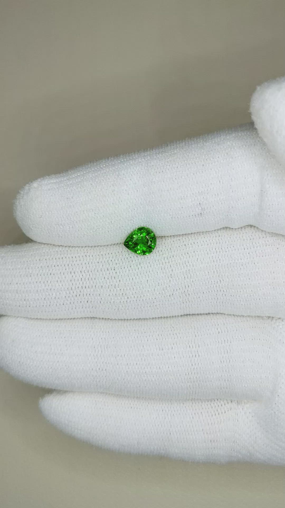 0.86 Ct. Tsavorite Garnet from East Africa Size Video