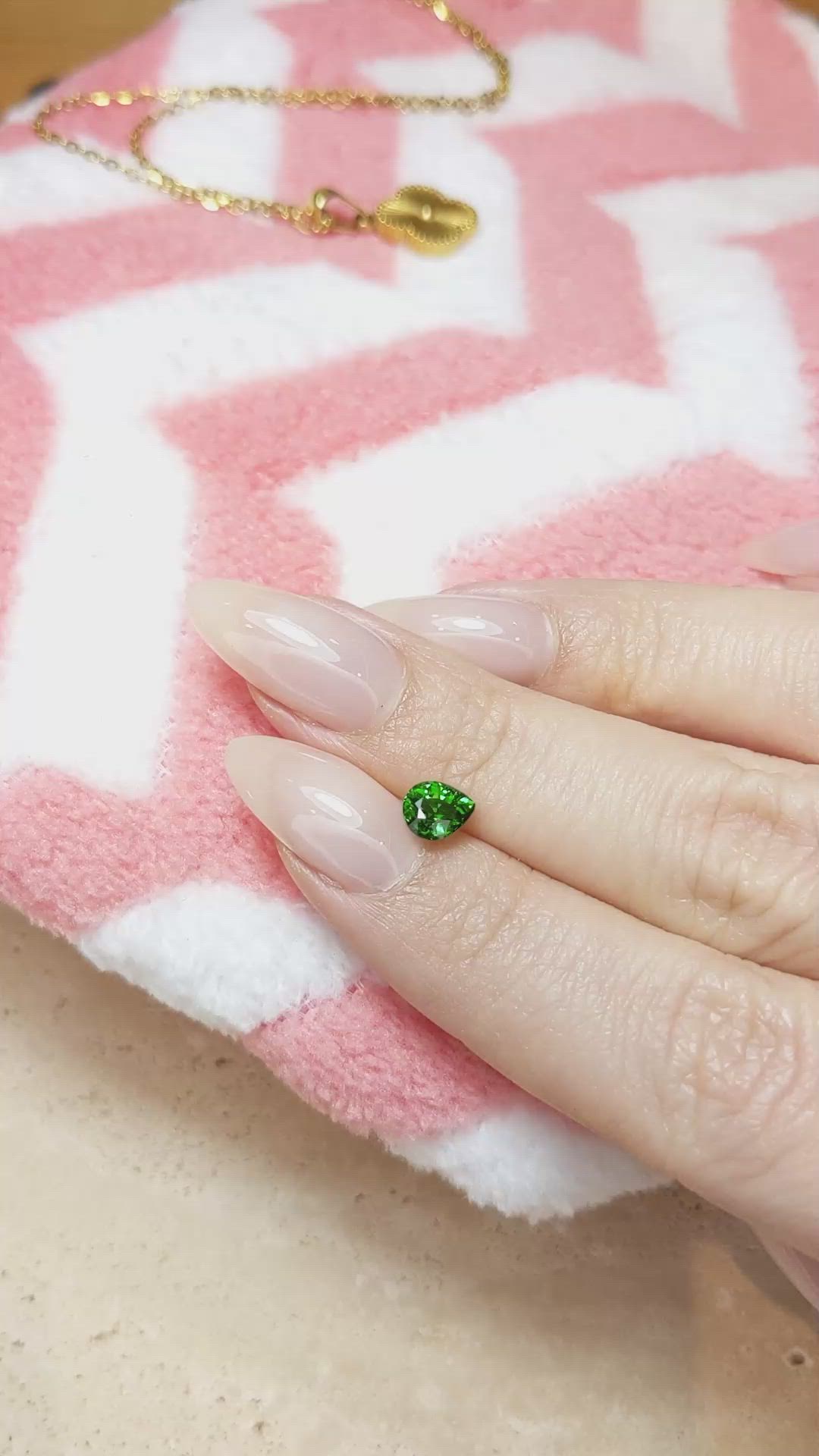 0.86 Ct. Tsavorite Garnet from East Africa Size Video