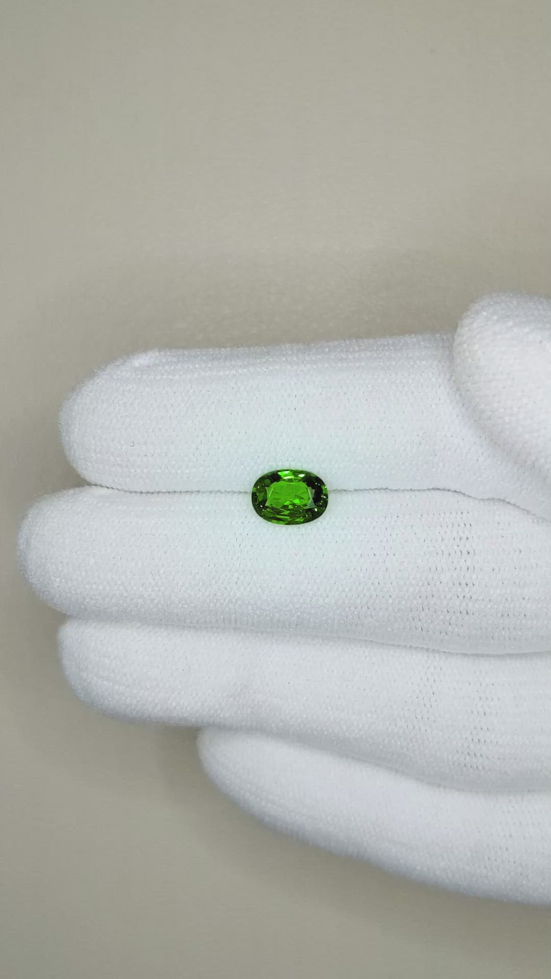 1.06 Ct. Tsavorite Garnet from East Africa Size Video