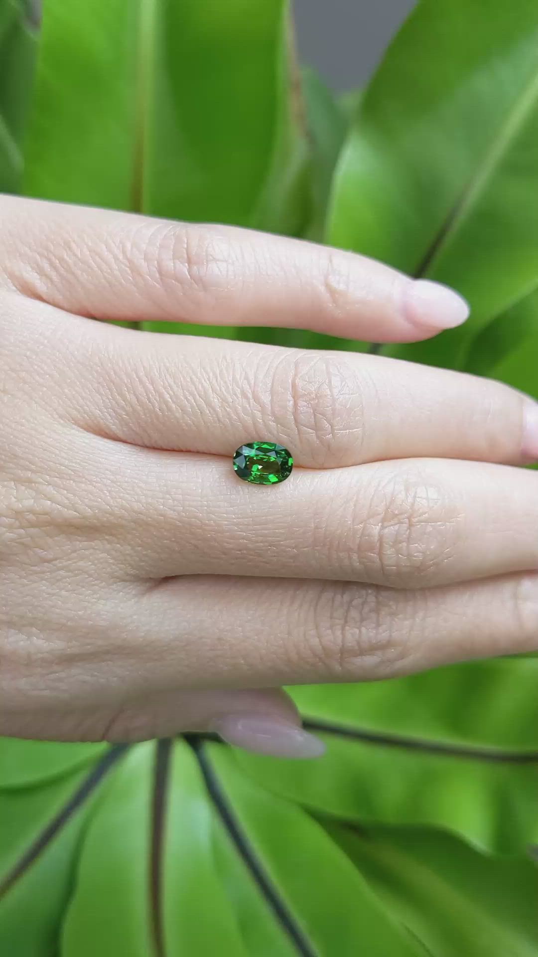 1.06 Ct. Tsavorite Garnet from East Africa Size Video