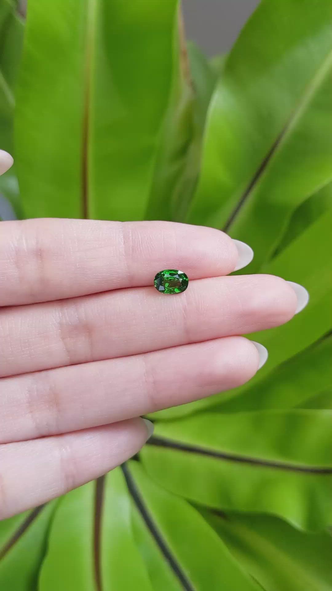 1.06 Ct. Tsavorite Garnet from East Africa Size Video