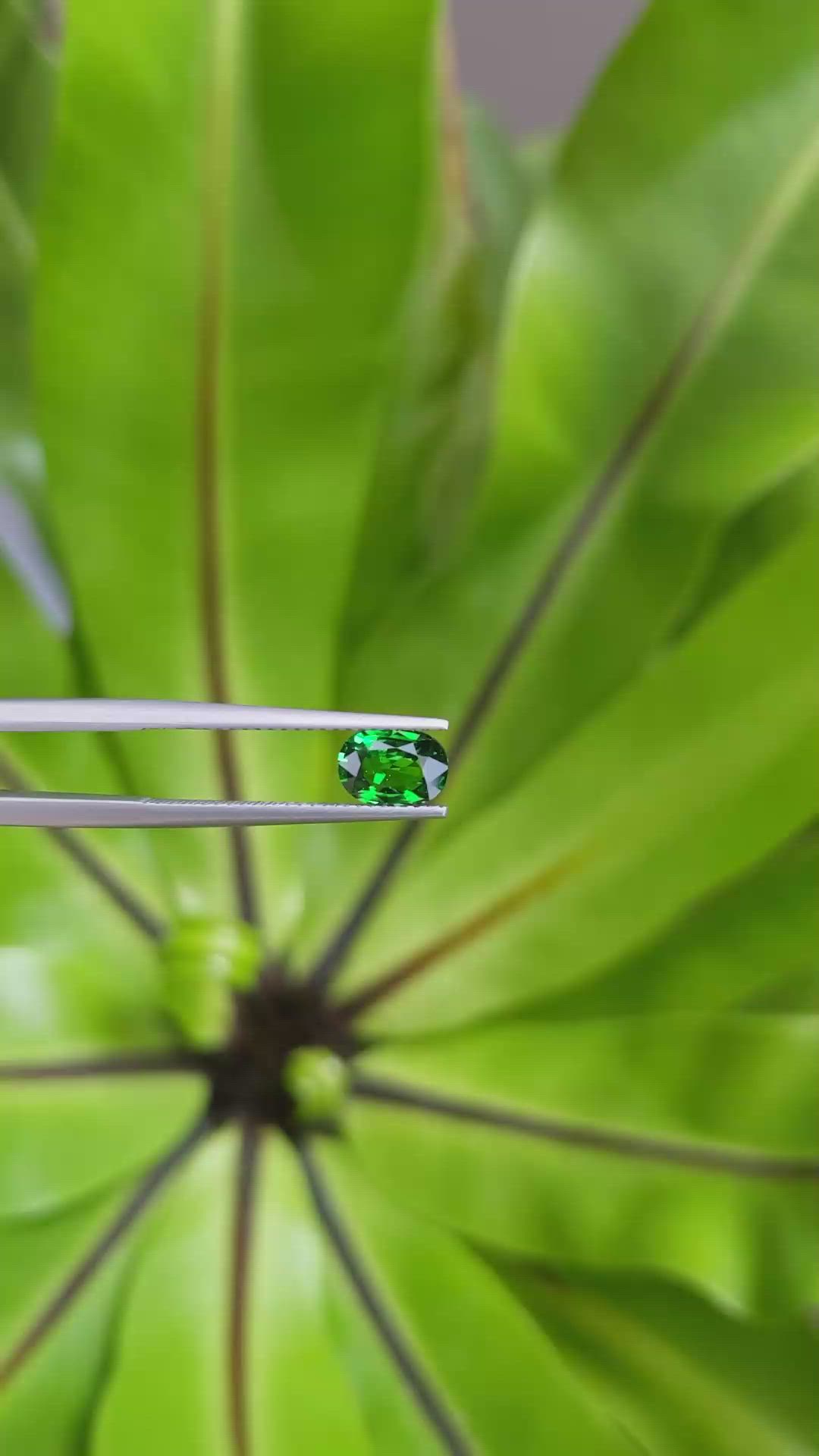 1.06 Ct. Tsavorite Garnet from East Africa Size Video