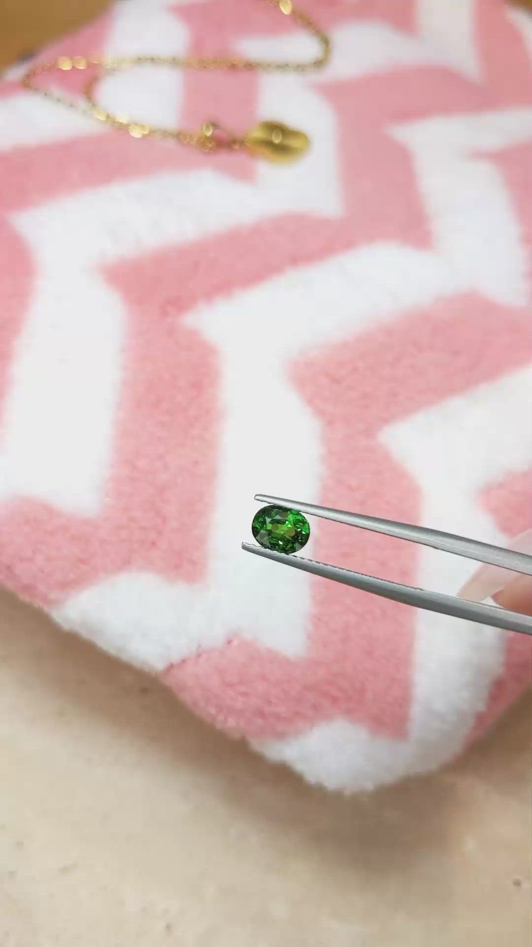 0.97 Ct. Tsavorite Garnet from East Africa Size Video