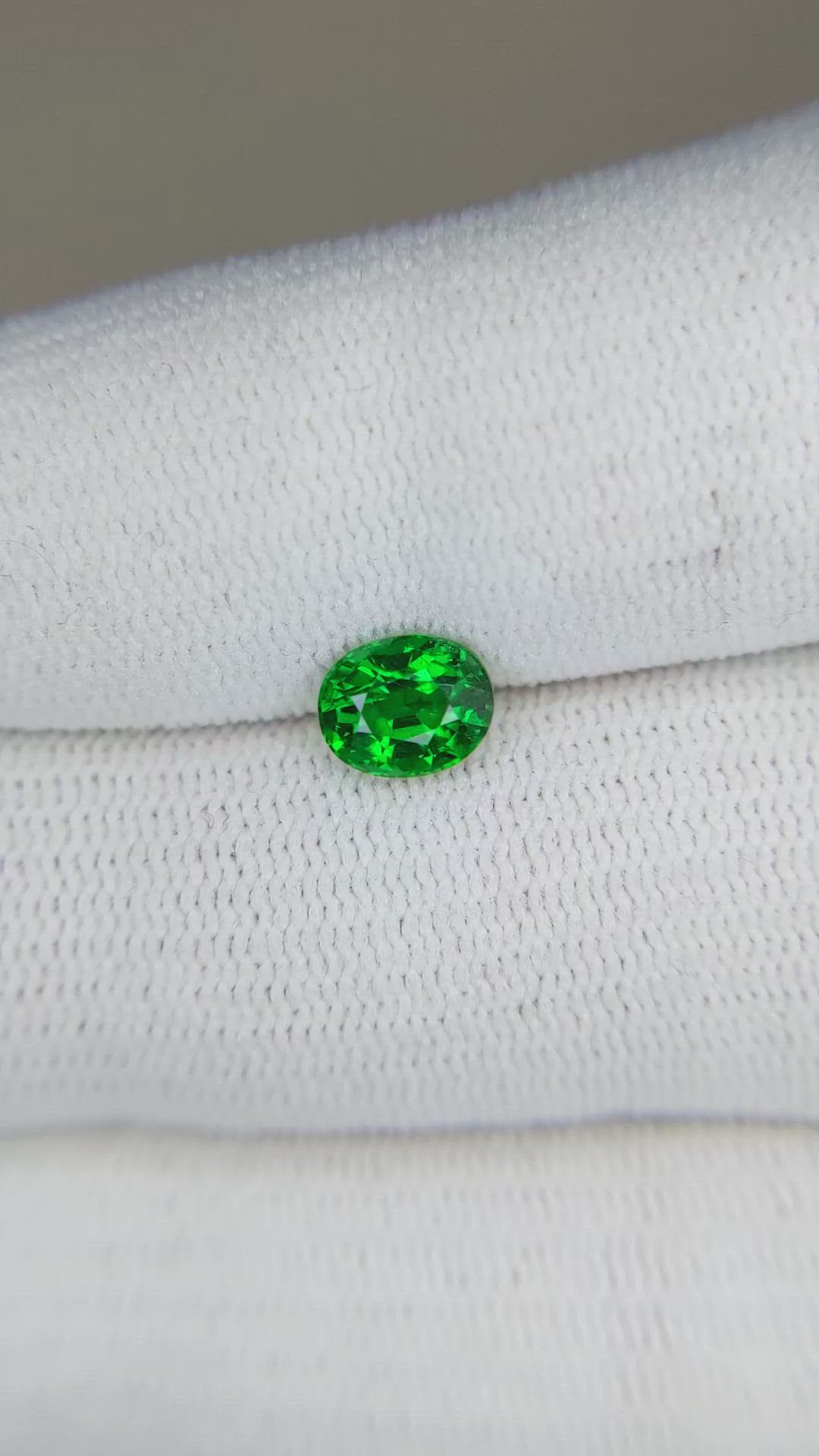 0.97 Ct. Tsavorite Garnet from East Africa Size Video