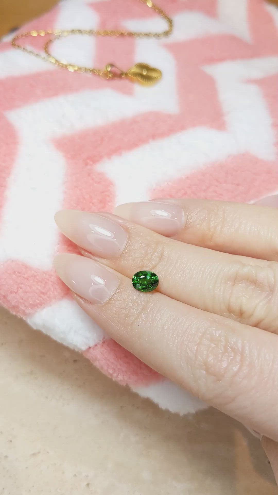 0.97 Ct. Tsavorite Garnet from East Africa Size Video