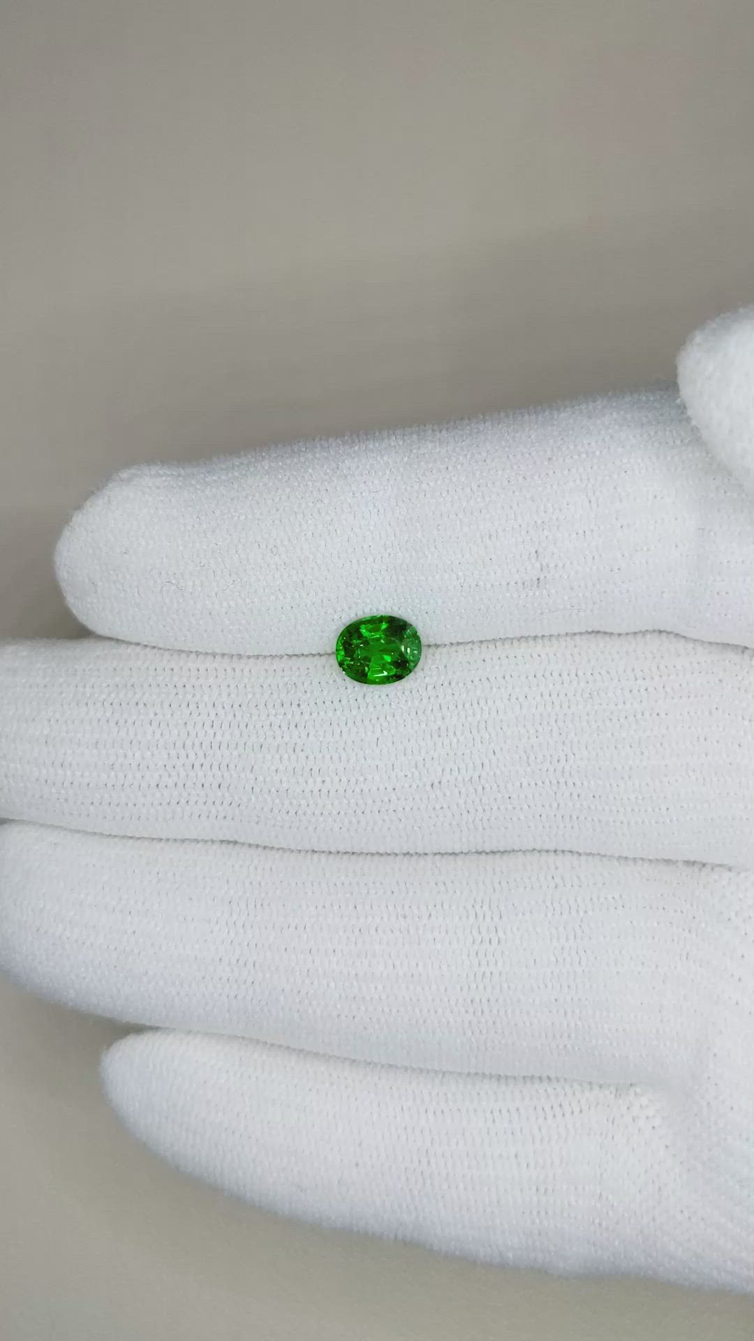 0.97 Ct. Tsavorite Garnet from East Africa Size Video