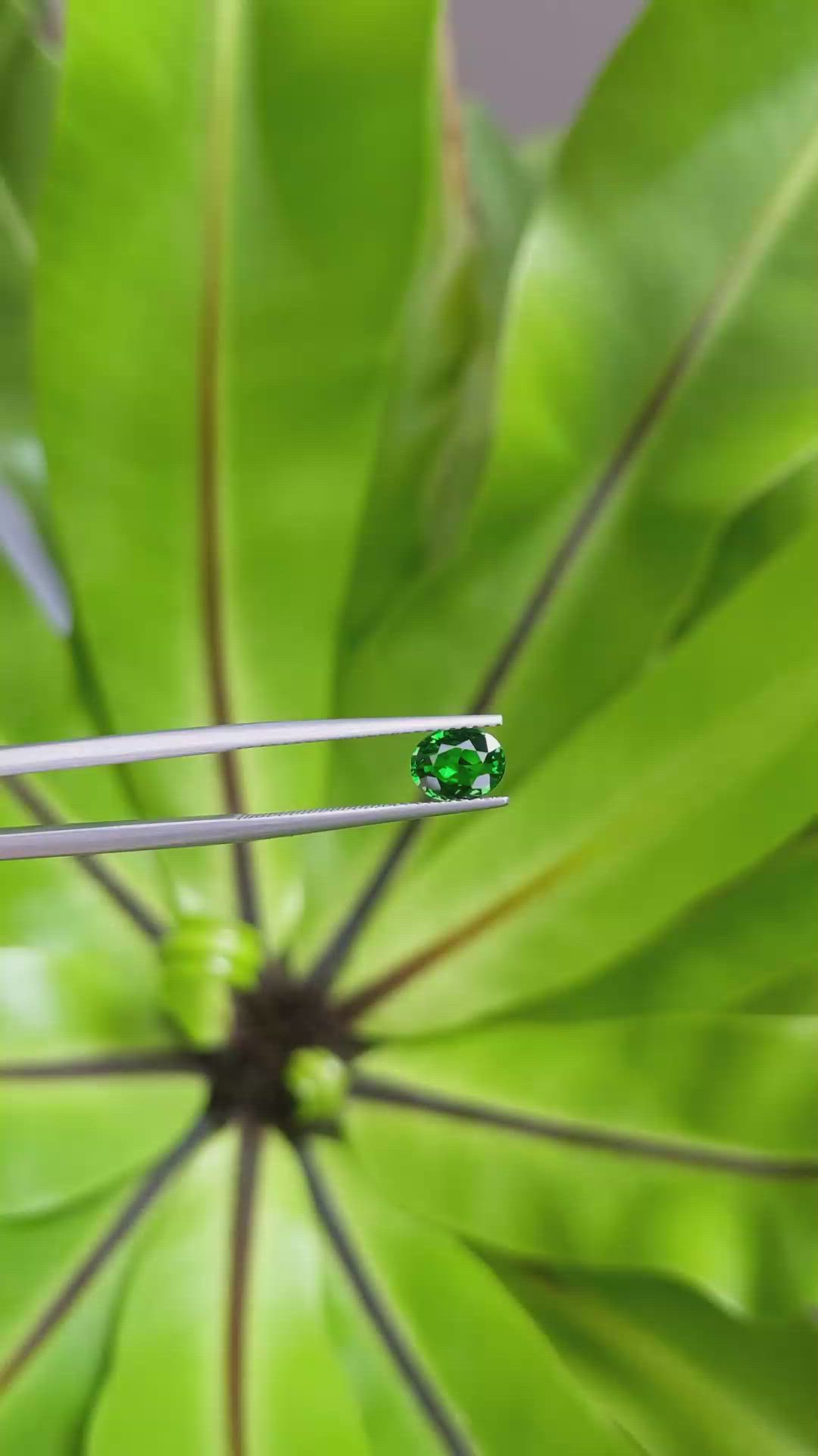 1.06 Ct. Tsavorite Garnet from East Africa Size Video